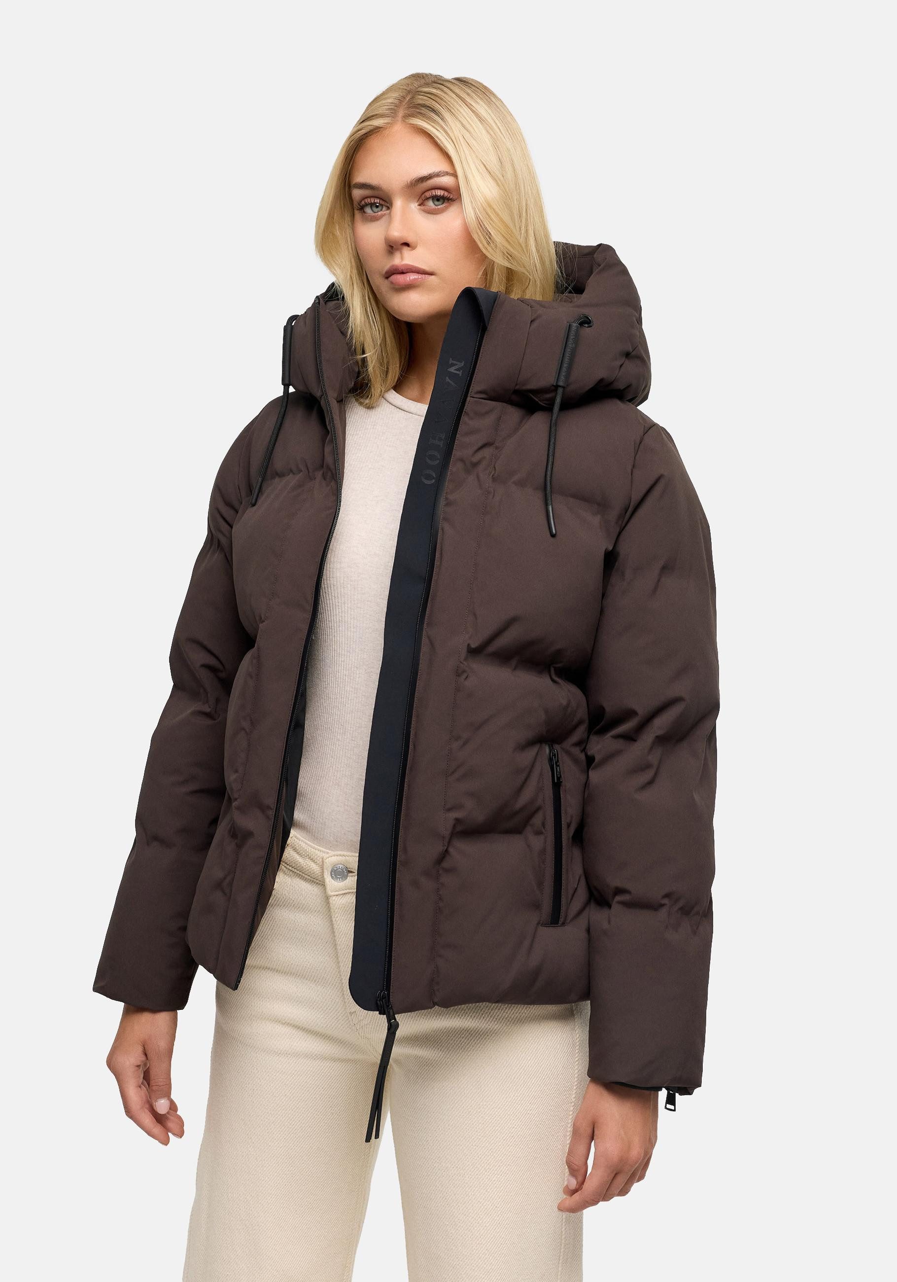 Navahoo Outdoorjacke Wolkentanz XIV Kurze Damen Steppjacke mit abnehmbarer Kapuze
