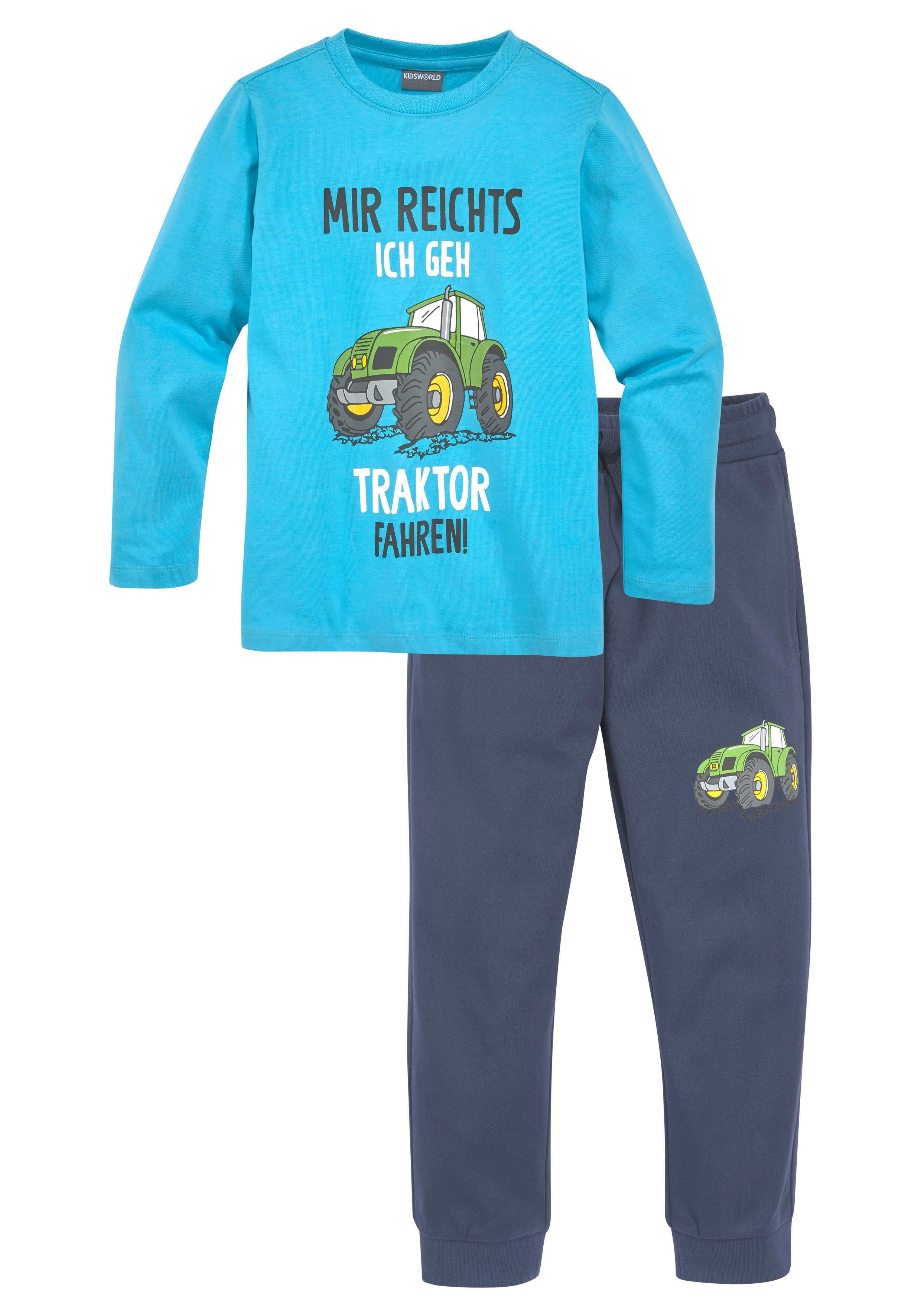 KIDSWORLD Shirt & MIR Hose Langarmshirt+Jogginghose FAHREN TRAKTOR ICH (Spar-Set, REICHTS, 2-tlg) GEH