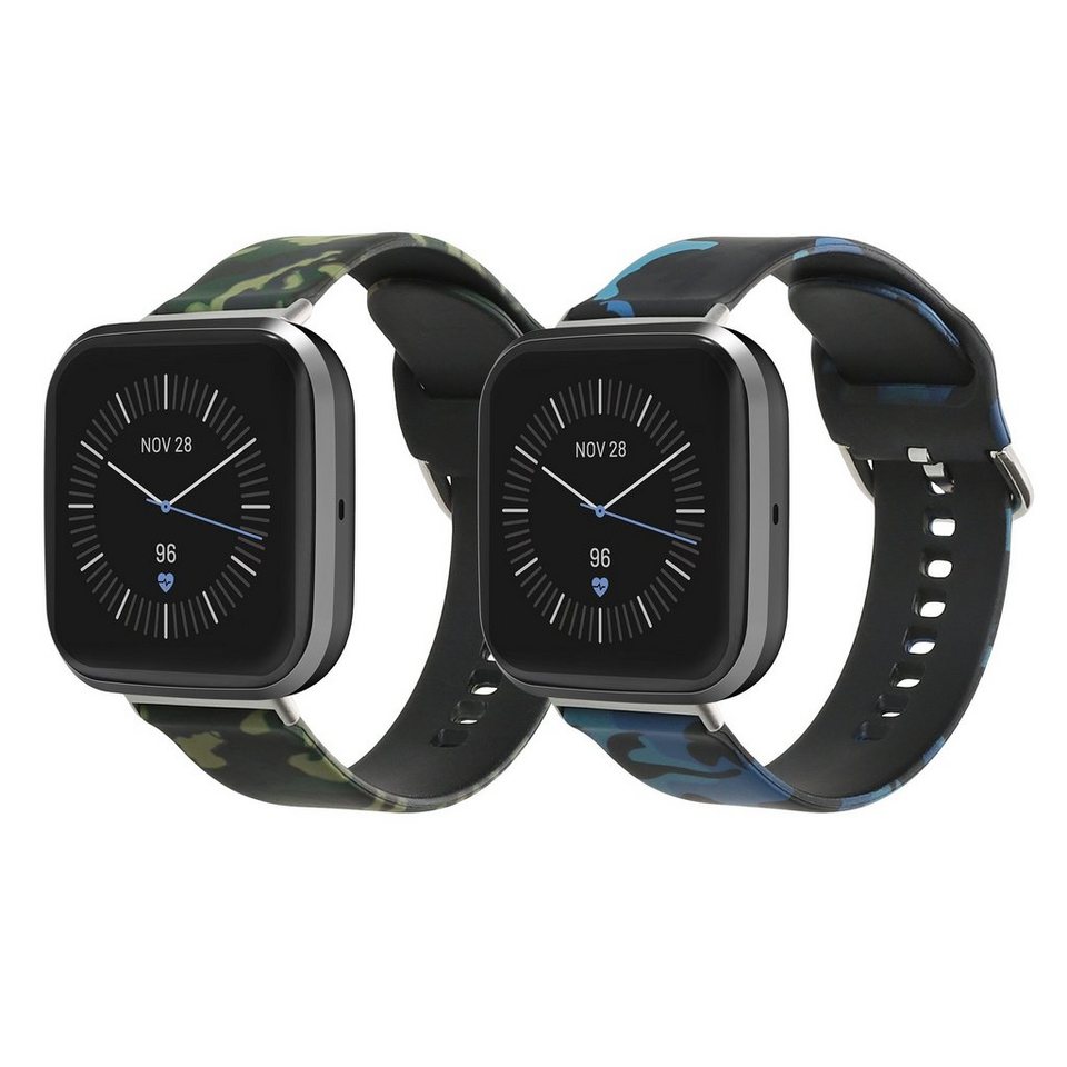 2x 3 Versa Sense, Armband für / Fitnesstracker / Sense und 2 Uhrenarmband Sportarmband aus TPU kwmobile Silikon / Versa Fitbit 4