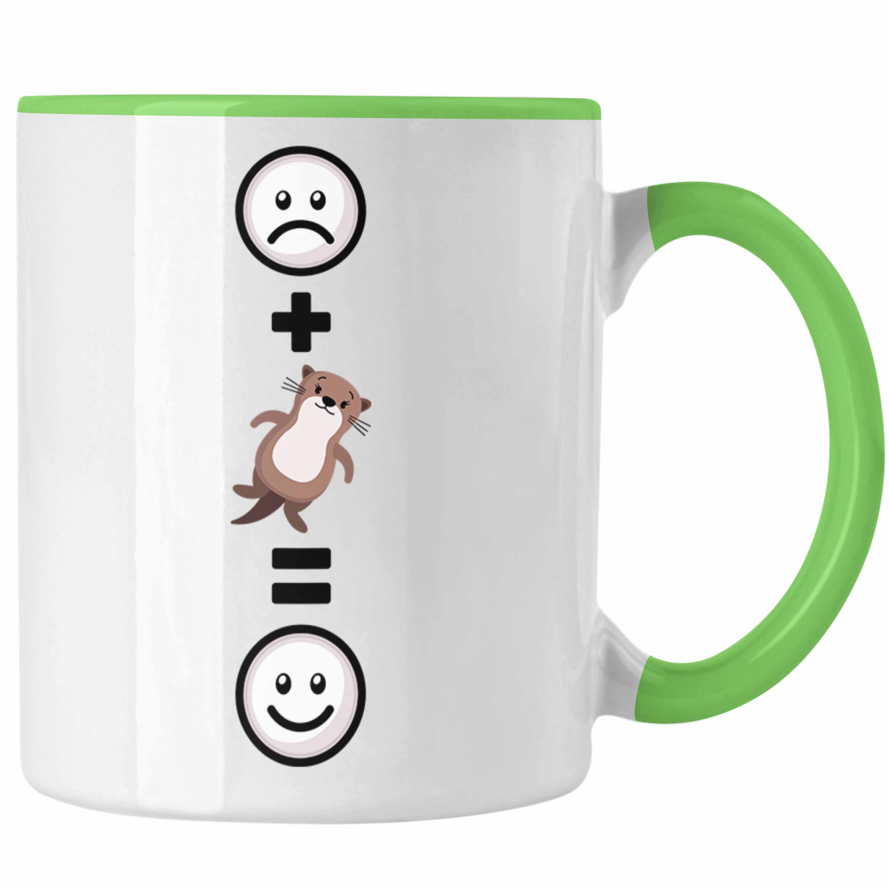 Trendation Tasse Otter Tasse Geschenk für Otter-Liebhaber Fans Lustige Geschenkidee :( Grün