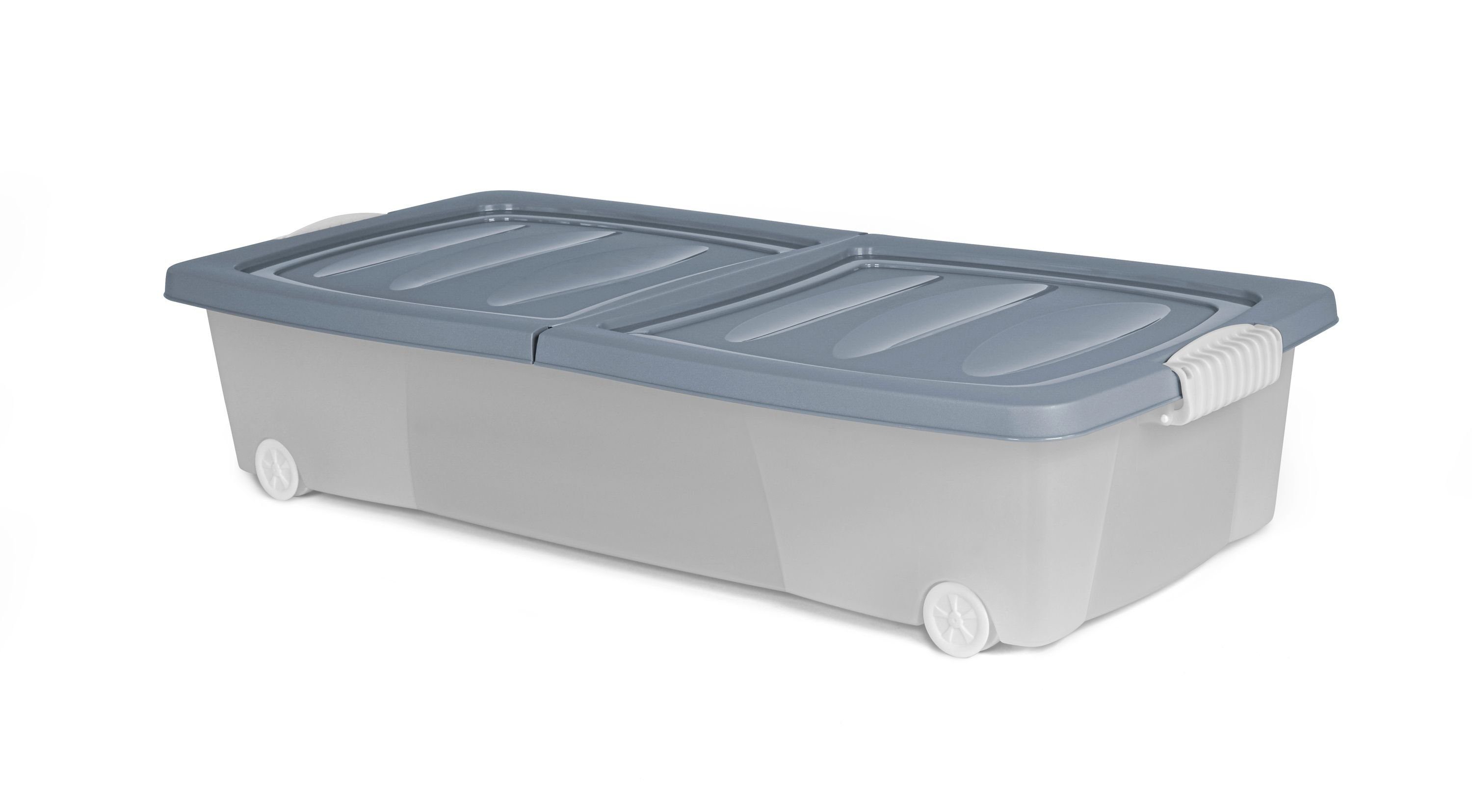 32L Kiste Spielzeug Unterbettkommode Blau St), Aufbewahrung mit 80cm Aufbewahrungsbox (4 Rollen Deckel dynamic24 und Box