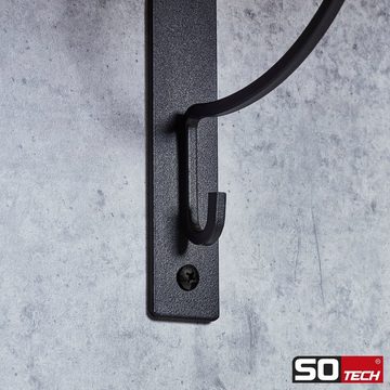 SO-TECH® Wandregalhalter Regalkonsole BLACKLINE III 24 x 18,1 x 3 cm schwarz, 1-tlg., Tragkraft bis zu 30 kg / Paar