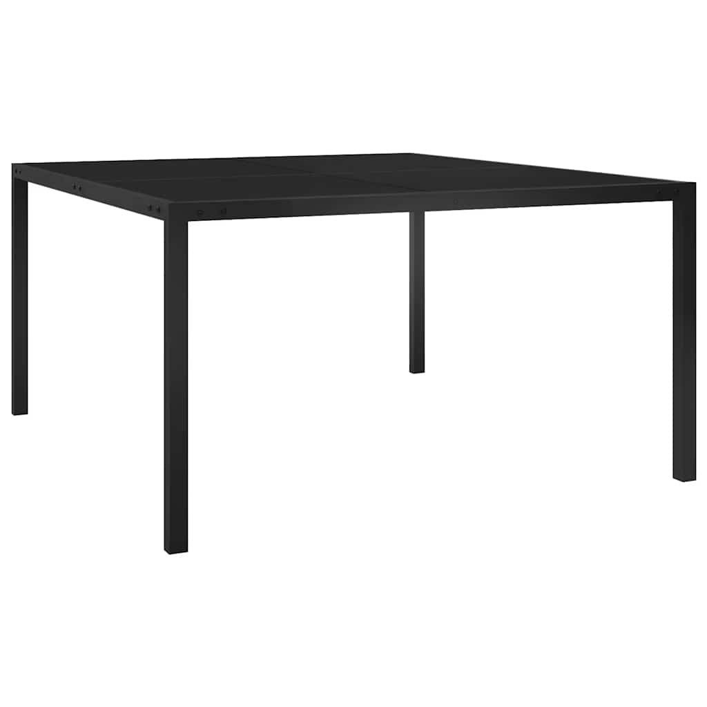 vidaXL Gartentisch Gartentisch 130x130x72 cm Schwarz Stahl und Glas