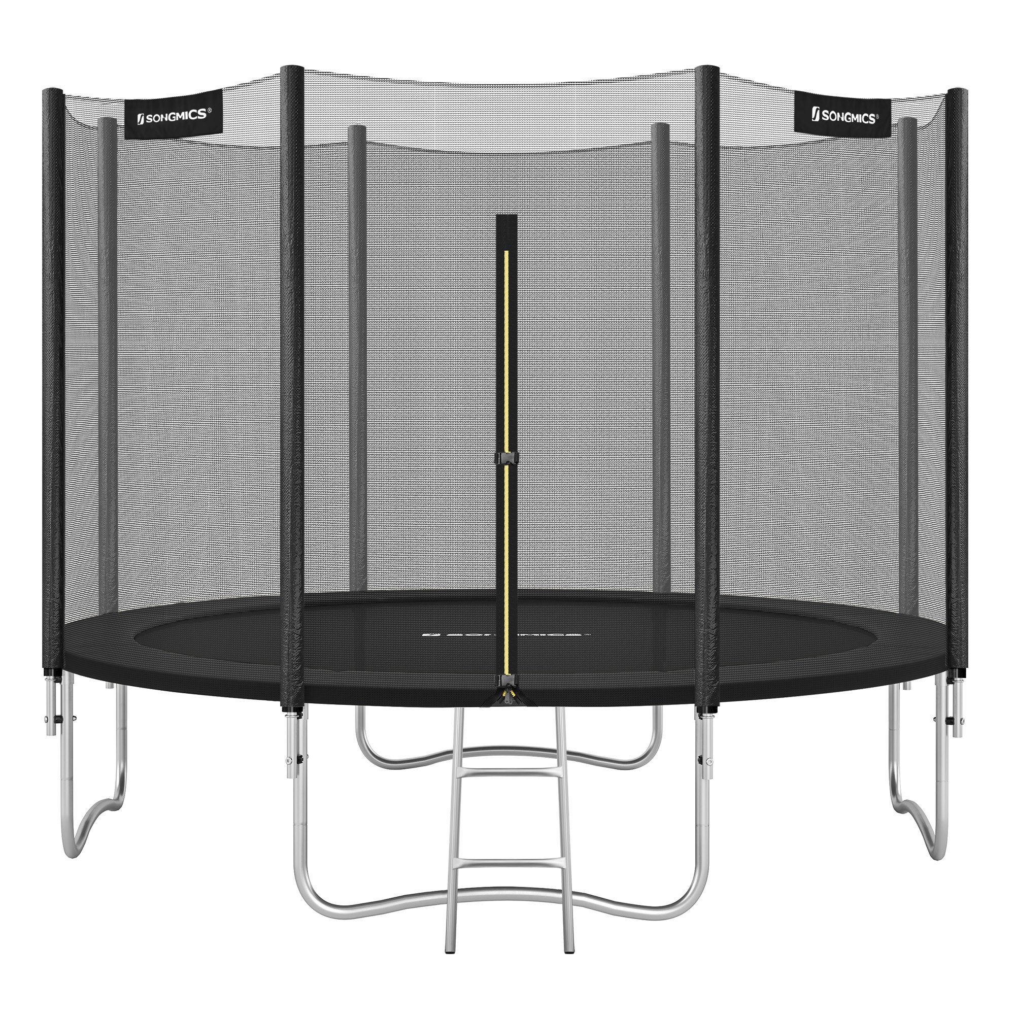 SONGMICS Gartentrampolin mit Randabdeckung, Sicherheitsnetz, Leiter und gepolsterten Stangen, Ø 365 cm, Ø244/Ø305/ Ø366 cm, mit Leiter und gepolsterten Stangen