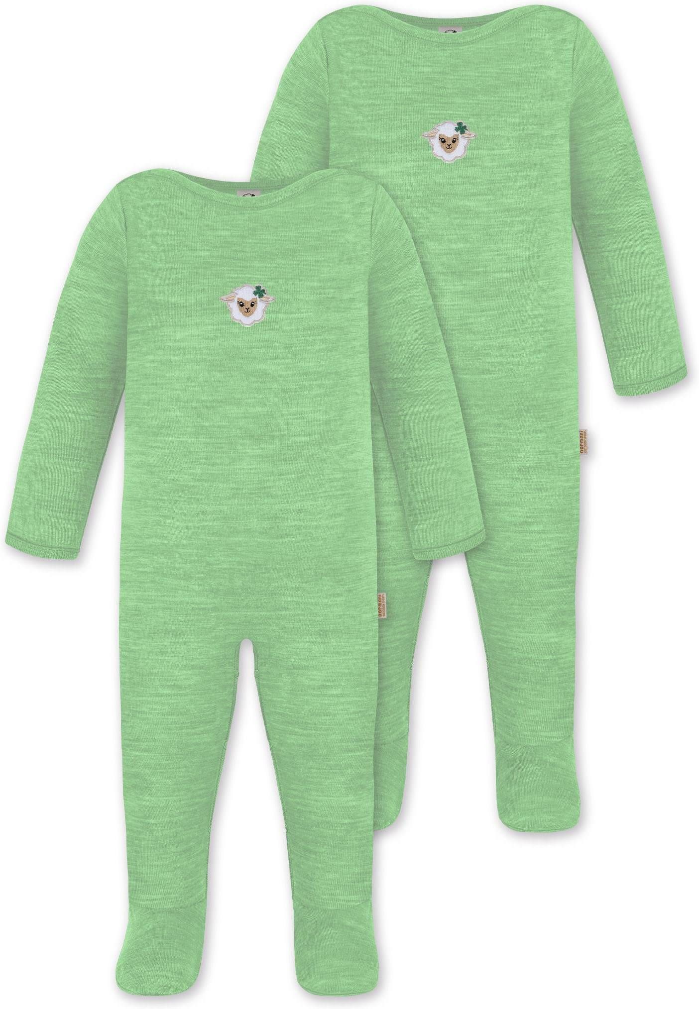 Langarmwickelbody 2er Pack Baby Merino Strampler Levin