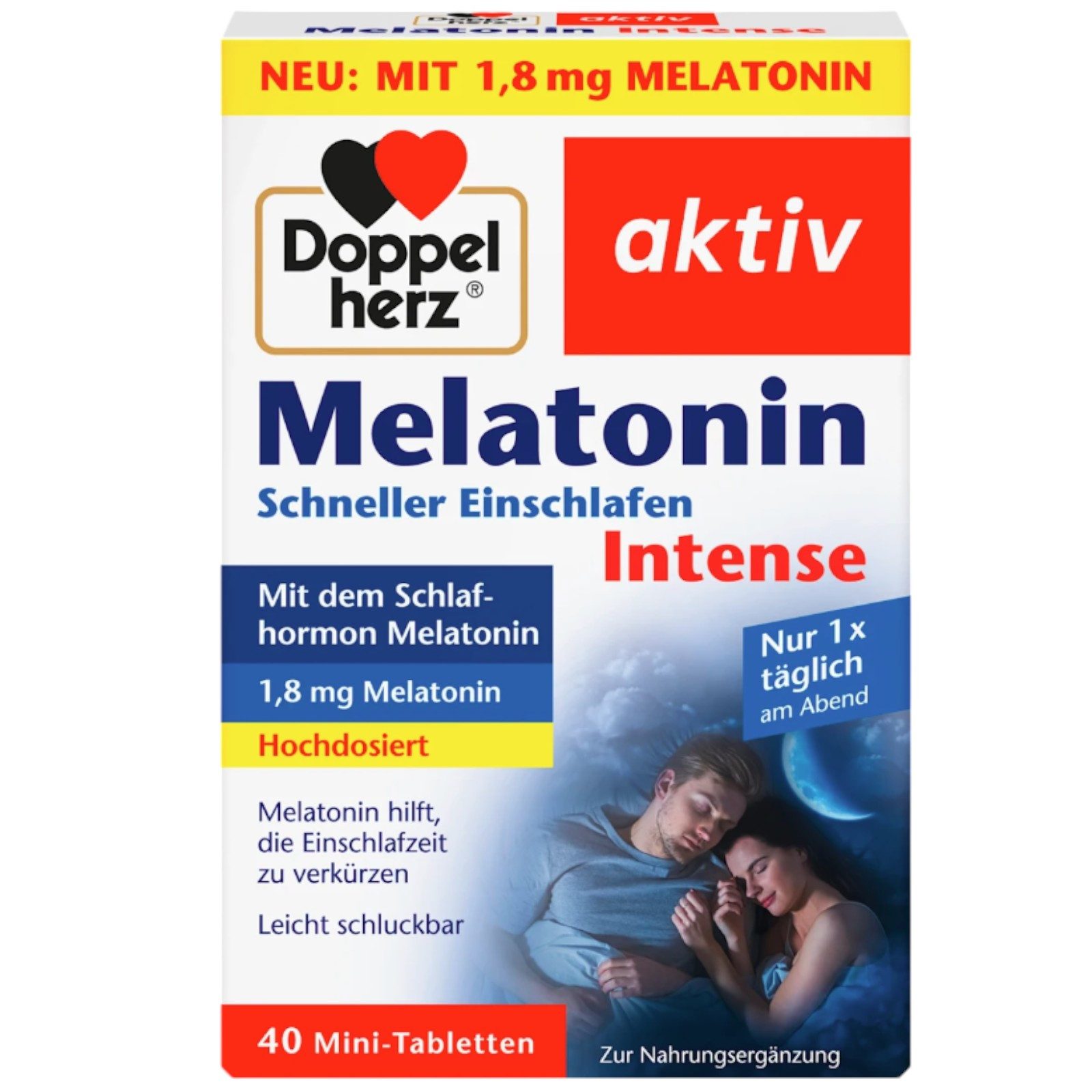 Doppelherz Melatonin Intense Mini Tabletten 40 St, 3,7 g Kapseln, 3.7 g