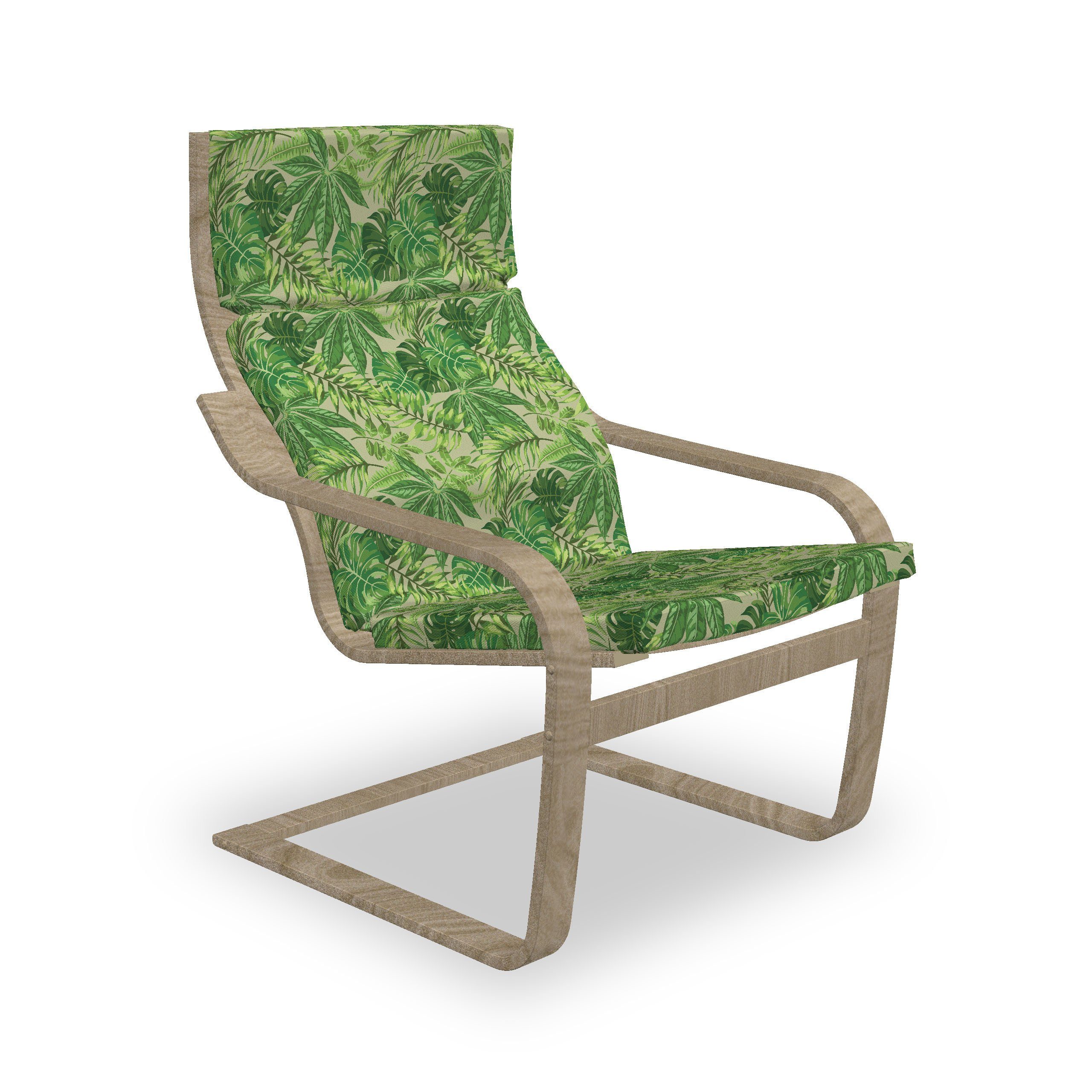 Abakuhaus Stuhlkissen Sitzkissen mit Stuhlkissen mit Hakenschlaufe und Reißverschluss, Grünes Blatt Frischer Dschungel Aloha