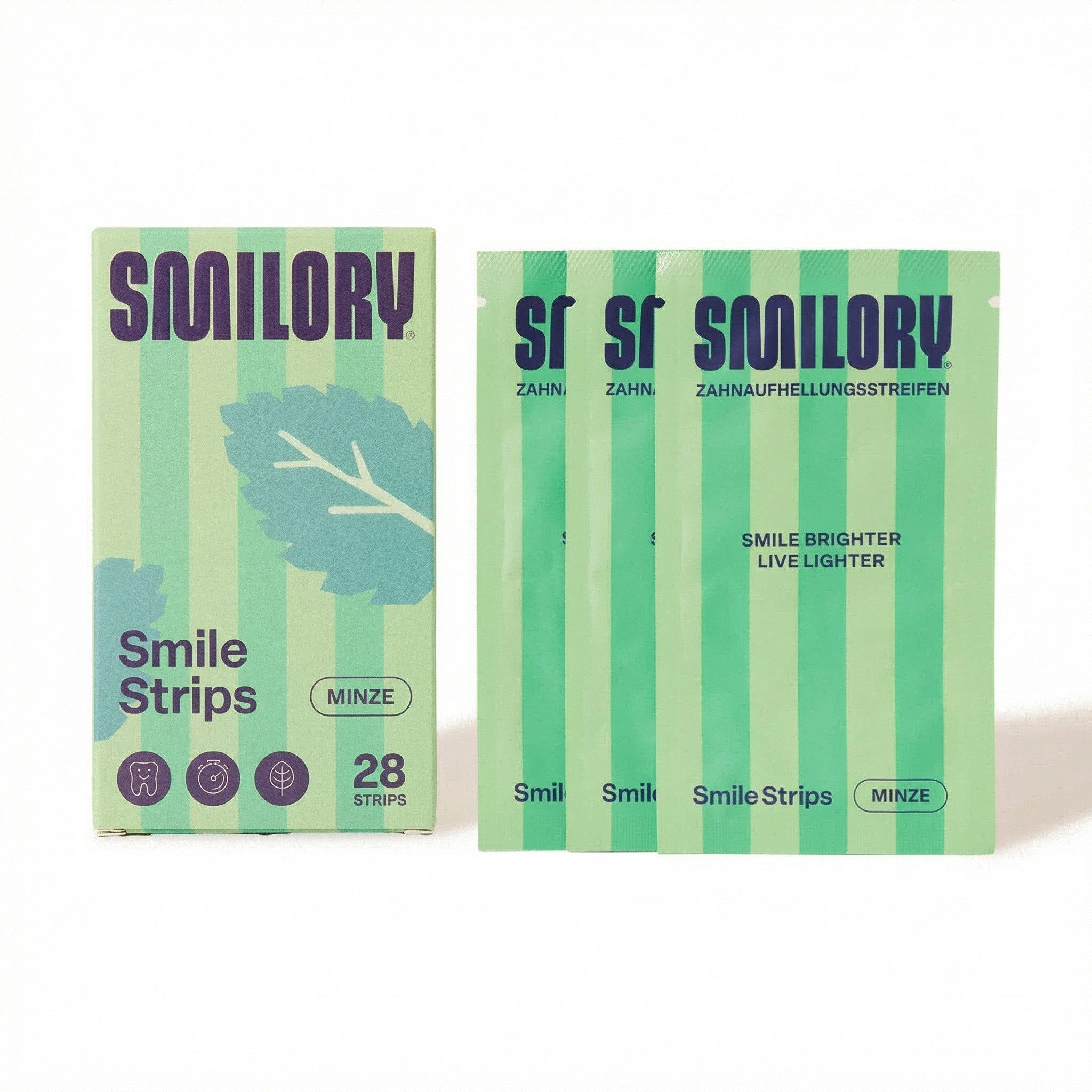 SMILORY® White Stripes Smilory® Whitening Strips – Zahnaufhellungsstreifen, Auch für empfindliche Zähne, mit pflegenden Inhaltsstoffen.
