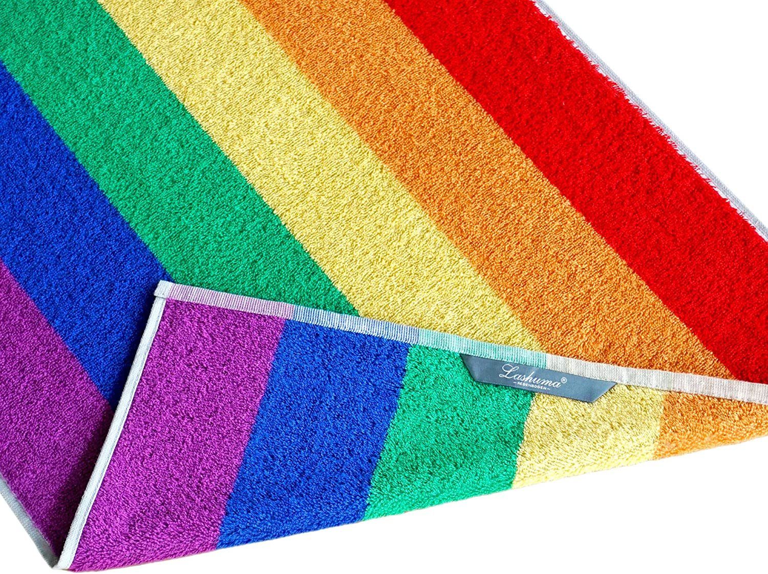 buntes Handtuchset Streifen Lashuma (2-St), Frottee cm mit Handtücher Regenbogen, Frottee 50x100