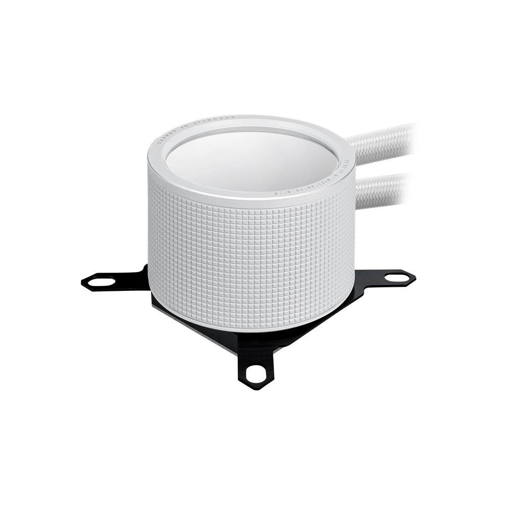 Asus CPU Kühler ROG Ryuo III 360 White Edition, All-in-One-CPU-Flüssigkeitskühler mit Asetek Pumpe, LED-Display