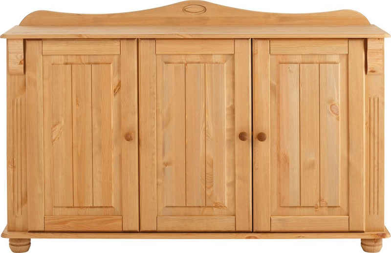 Home affaire Sideboard Adele, 3-türig, Breite 130 cm, aus massiver Kiefer