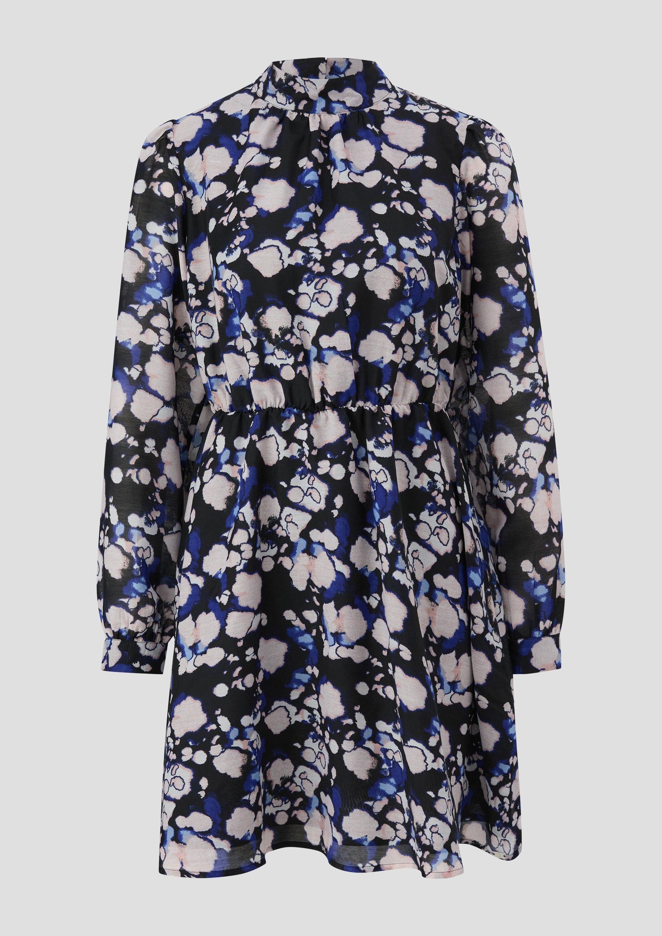 QS Minikleid Kleid Semitransparentes Kleid mit Raffung