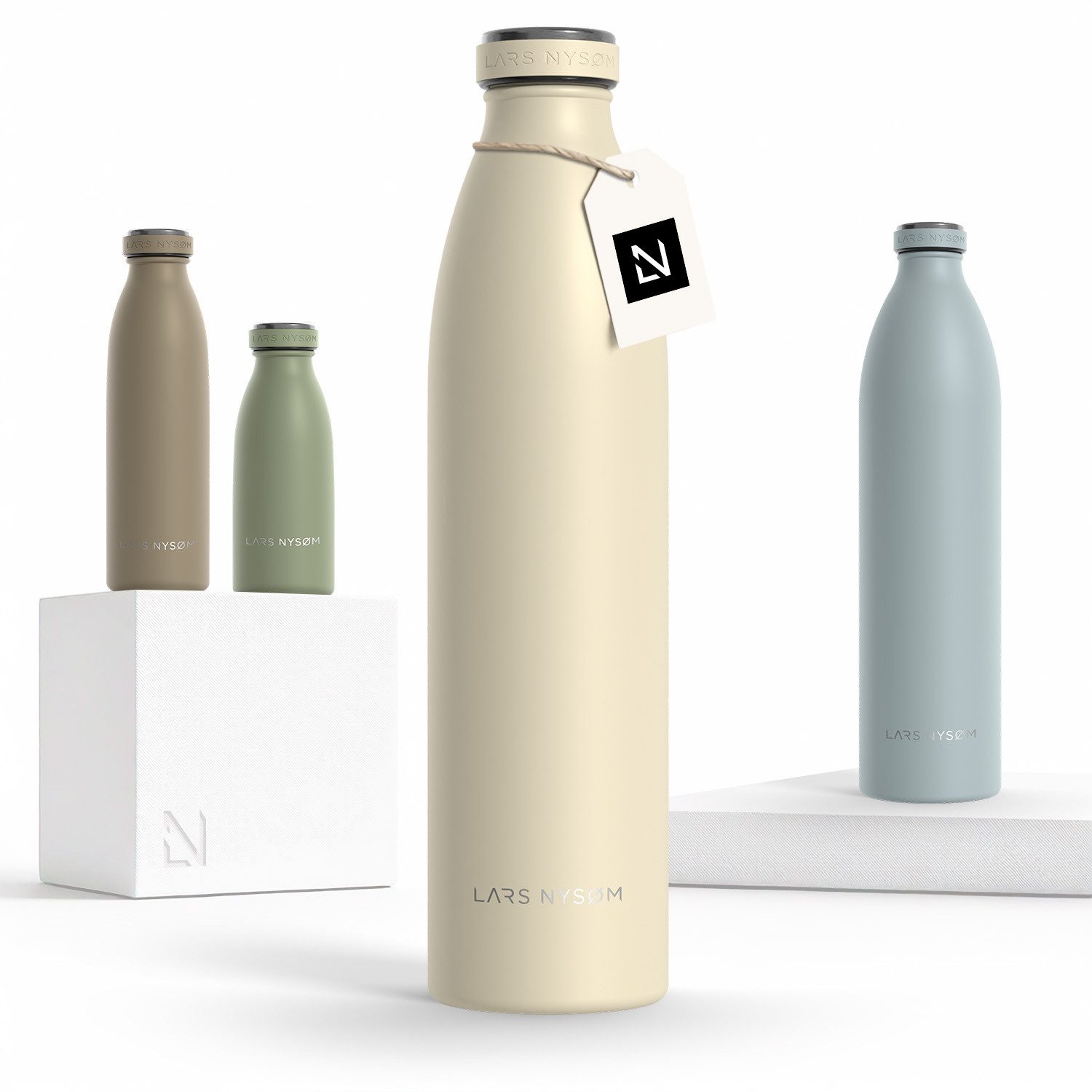 LARS NYSØM Thermoflasche Ren, Isolierflasche mit Vakuum Isolierung: 12h heiß / 24h kühl