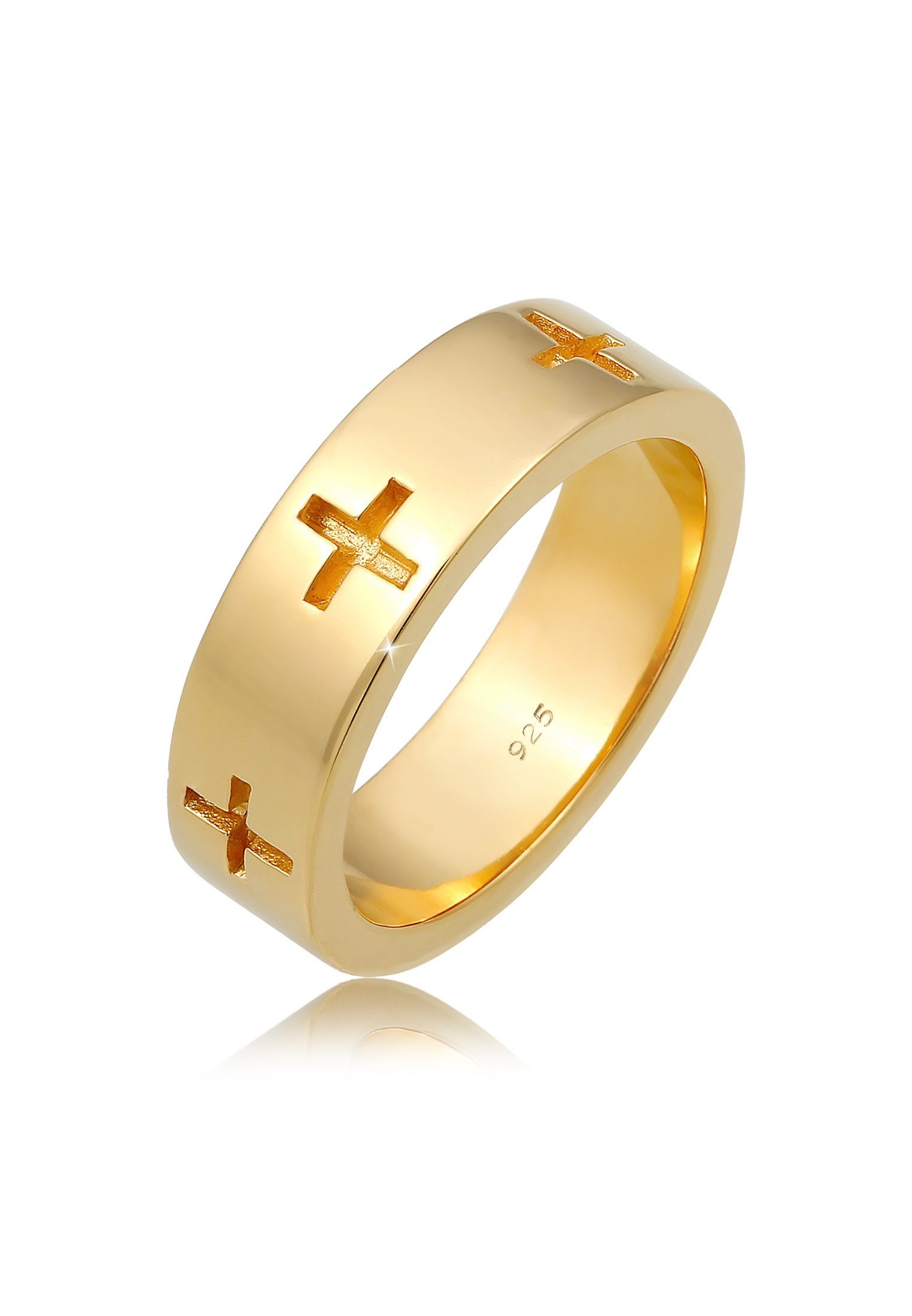 Elli Fingerring Kreuz Cut Out Bandring Religiös Glaube 925 Silber