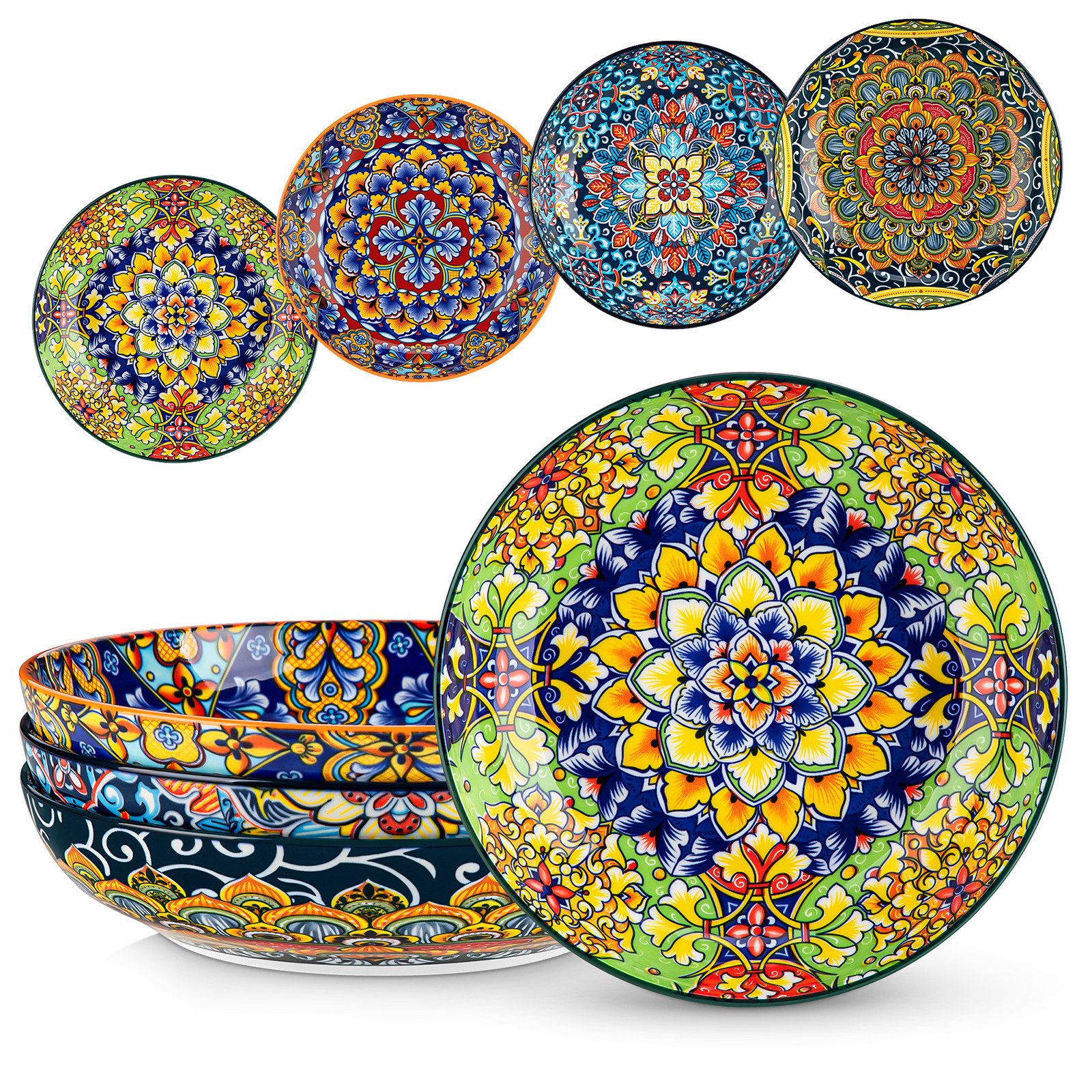 vancasso Pastateller Suppenschale, Salatschale für 2/6, Porzellan, BOHO-Stil, (4 St)