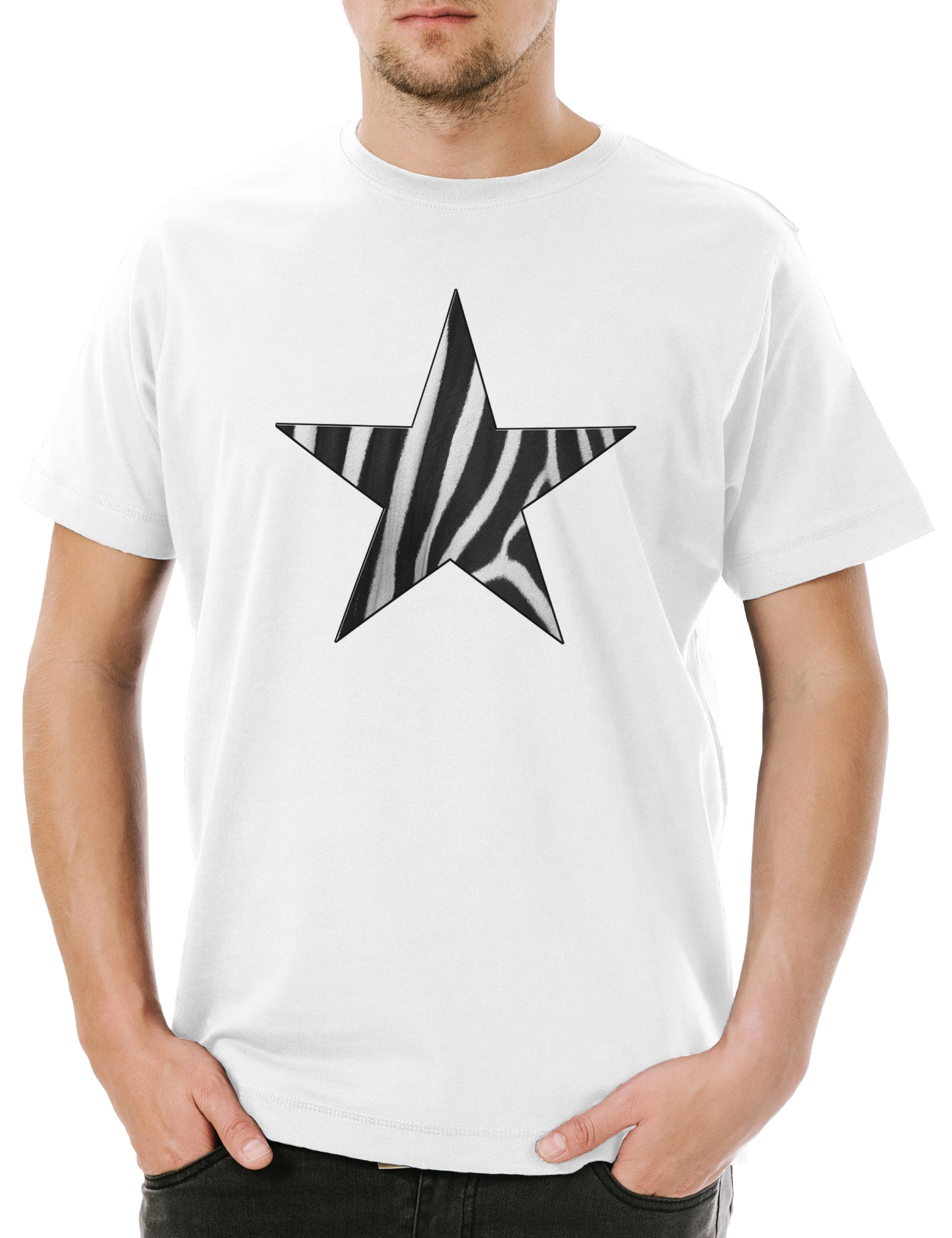 Print-Shirt Rockabella Star VI Herren T-Shirt Tattoo Nautical Rockabilly Zebra