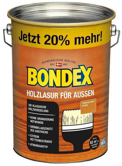 Bondex Holzschutzlasur für Aussen, 4,8 l, TÜV- geprüfte Witterungsbeständigkeit, 8 Farben