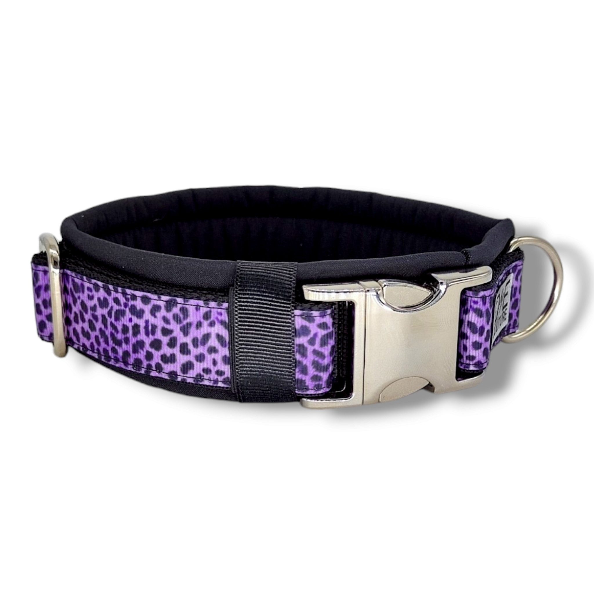 D by E Couture Hunde-Halsband "Lila Leo Liebe III", gepolstert, verstellbar, 50mm breit, Handmade