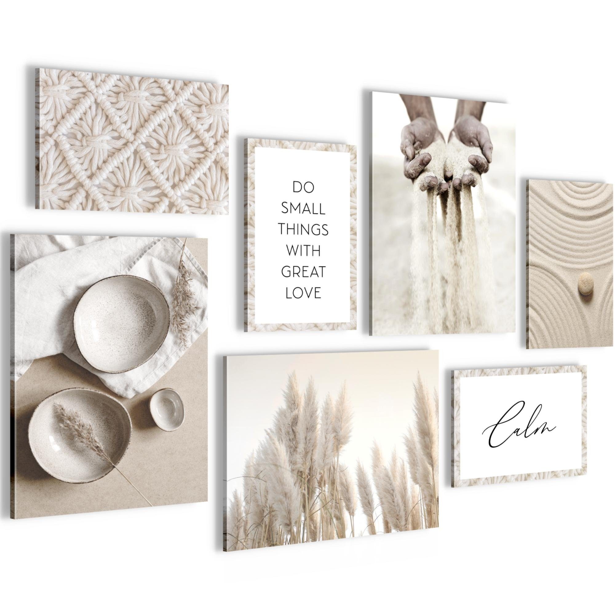 Novart Wandbild Wandbilder Wohnzimmer Boho Natur AUFHÄNGFERTIG 100x70 cm, S günstig online kaufen