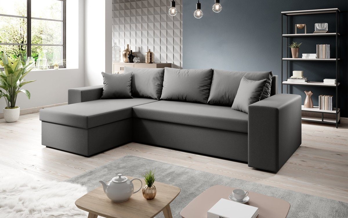 Luxusbetten24 Schlafsofa Designer Sofa Denver, mit Stauraum und Schlaffunktion