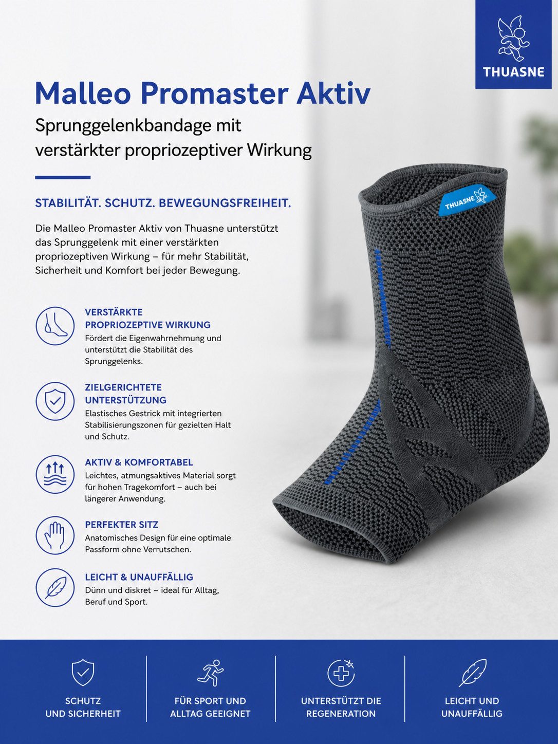Thuasne Sprunggelenkbandage Malleo Promaster Aktiv mit Stabilisierung