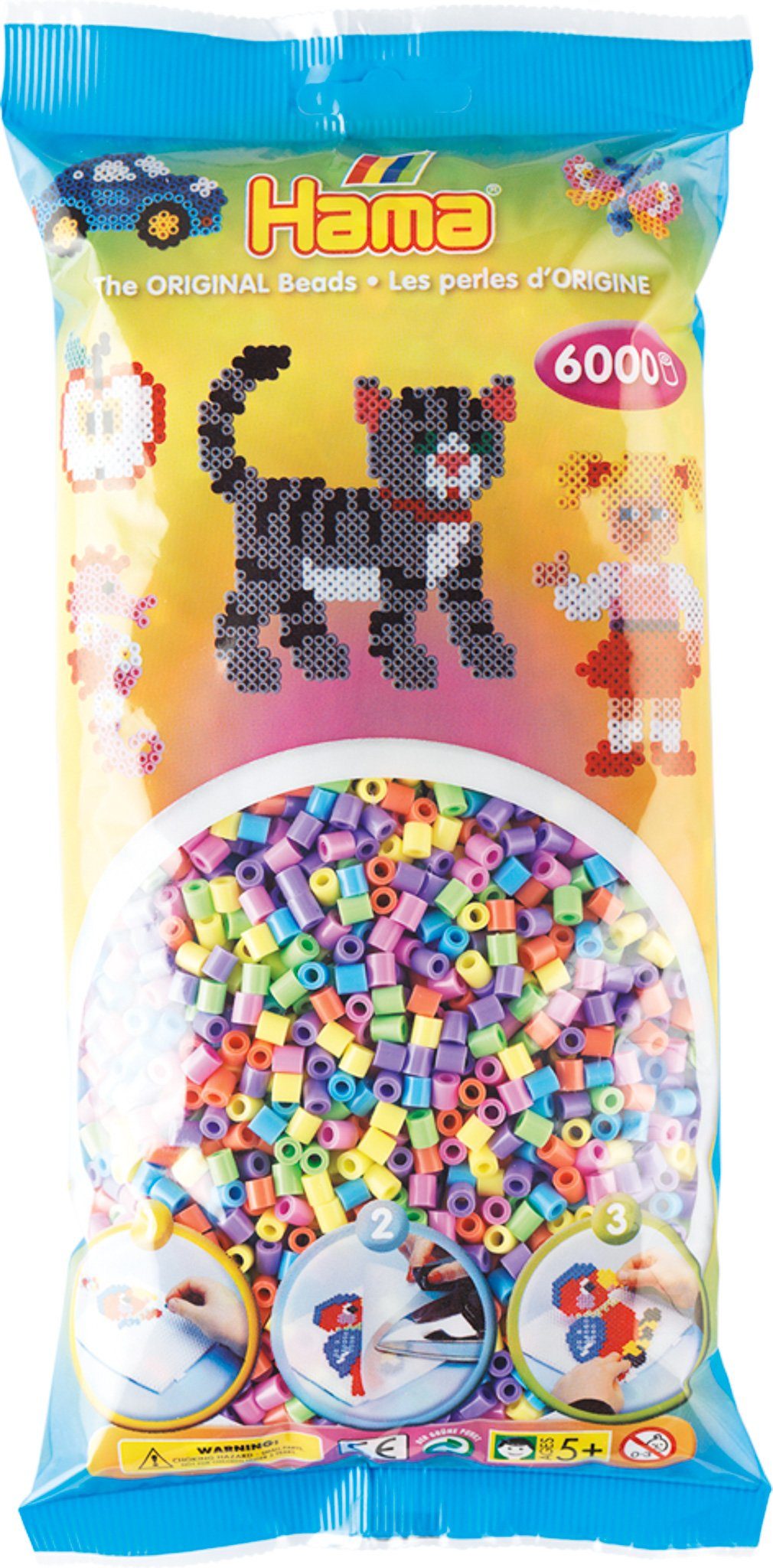 Bügelperlen Bügelperlen 20550 HAMA Perlenbeutel 6000 Stück