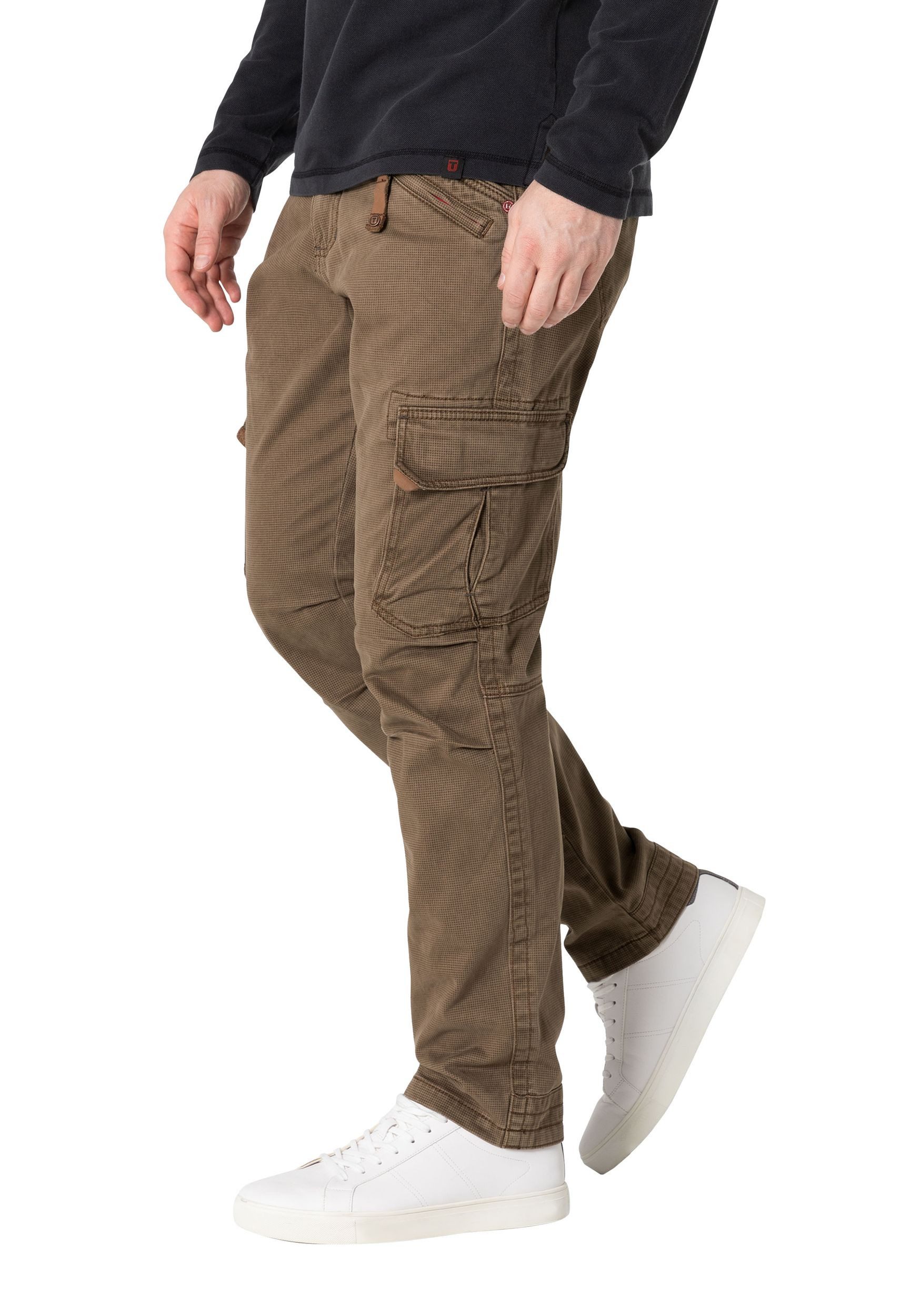 Timezone Herren Cargo Hose REGULAR BENTZ - Regular Fit - Braun Grau Grün Bl günstig online kaufen