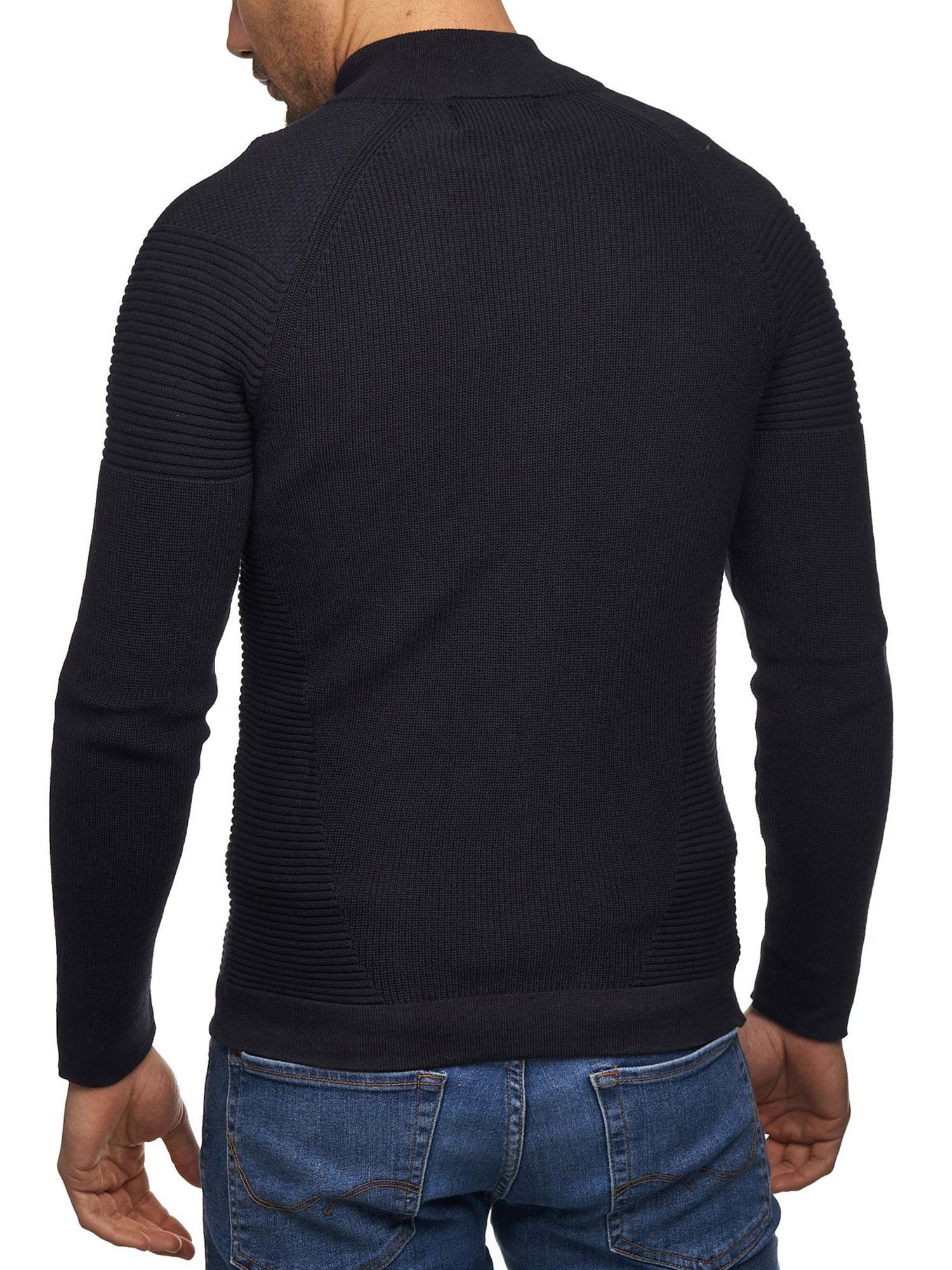 Tazzio Strickjacke D408 zeitloser Cardigan im Biker-Look