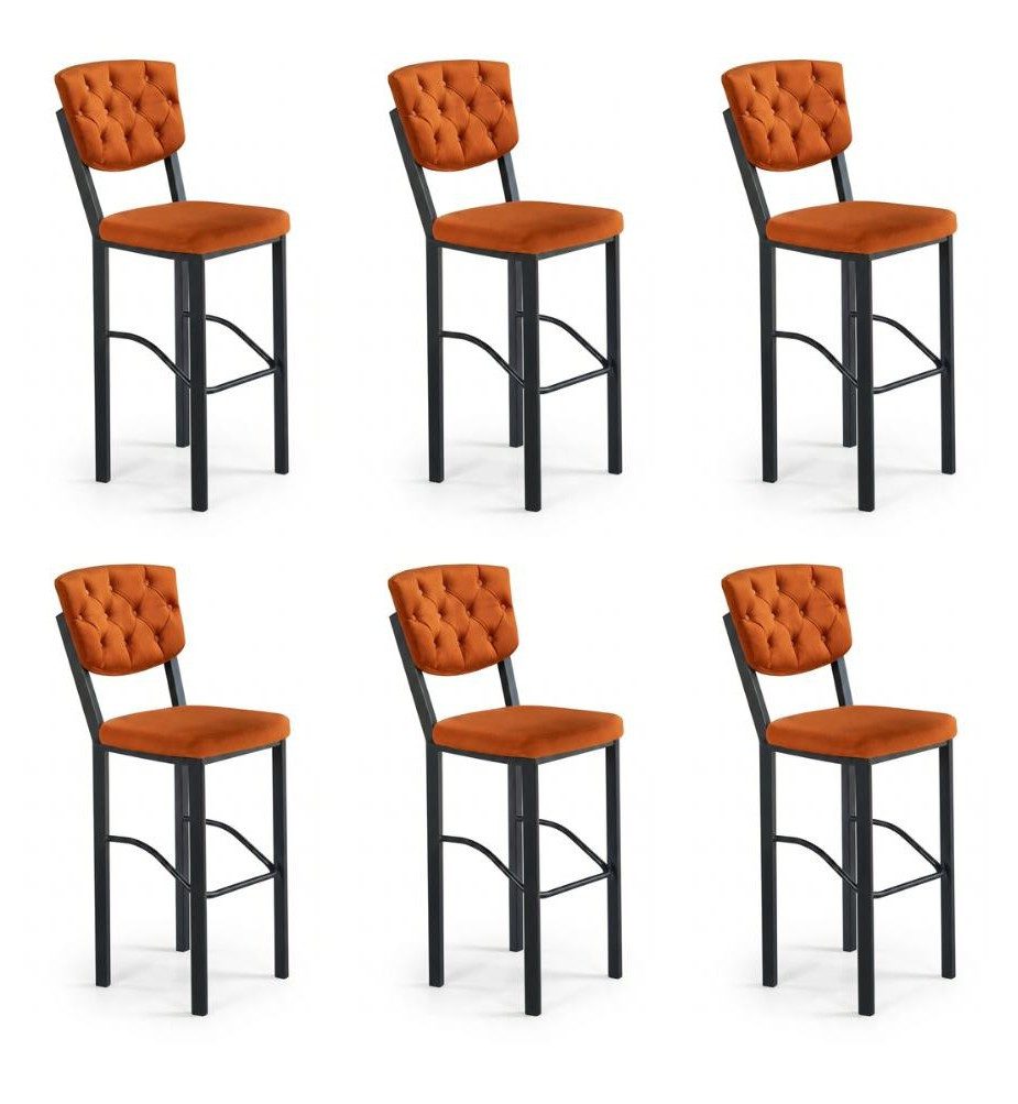 Xlmoebel Esszimmerstuhl Moderne Esszimmerstühle im 6er Set in Orange und Blau, bequem (6er Set), Made in Europa