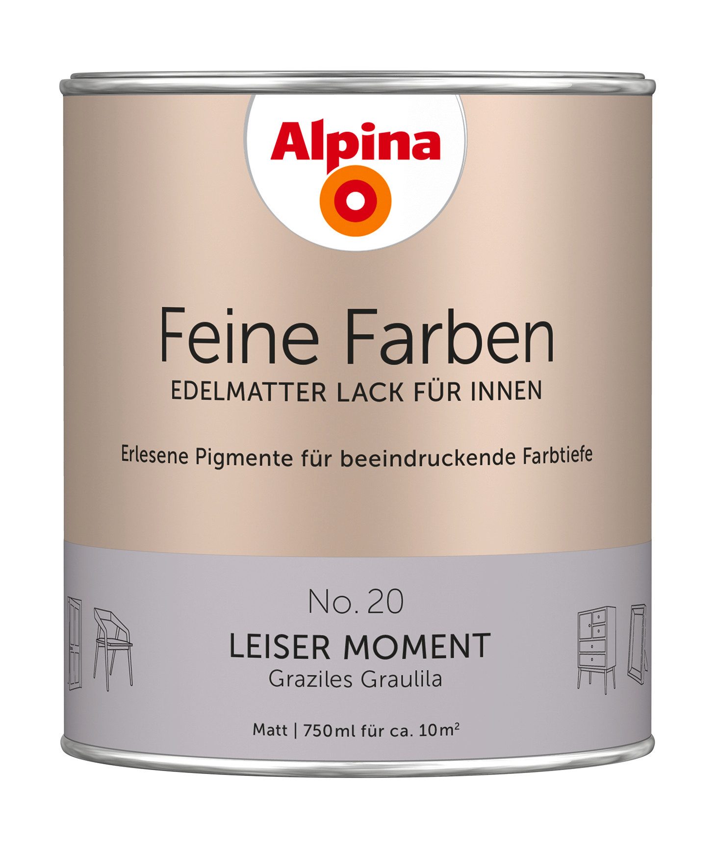 Lack Alpina Feine Farben Lack edelmatt 750ml - Farbfamilie Violett