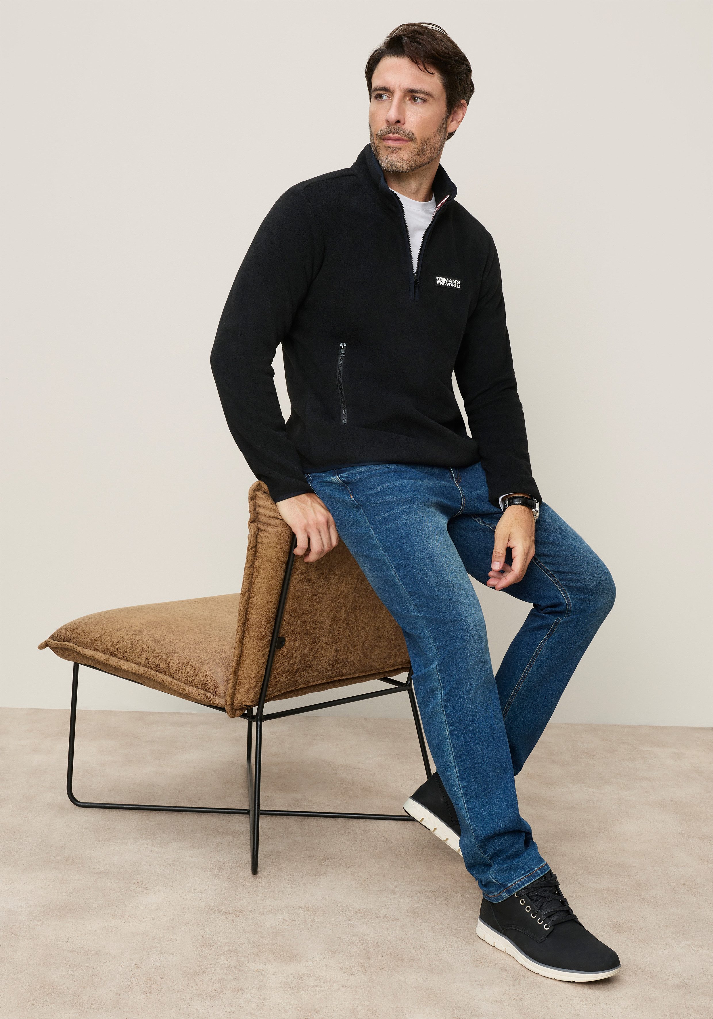 Man's World Fleecepullover Leicht, weich und komfortabel. Für Outdoor, Freizeit und Zuhause