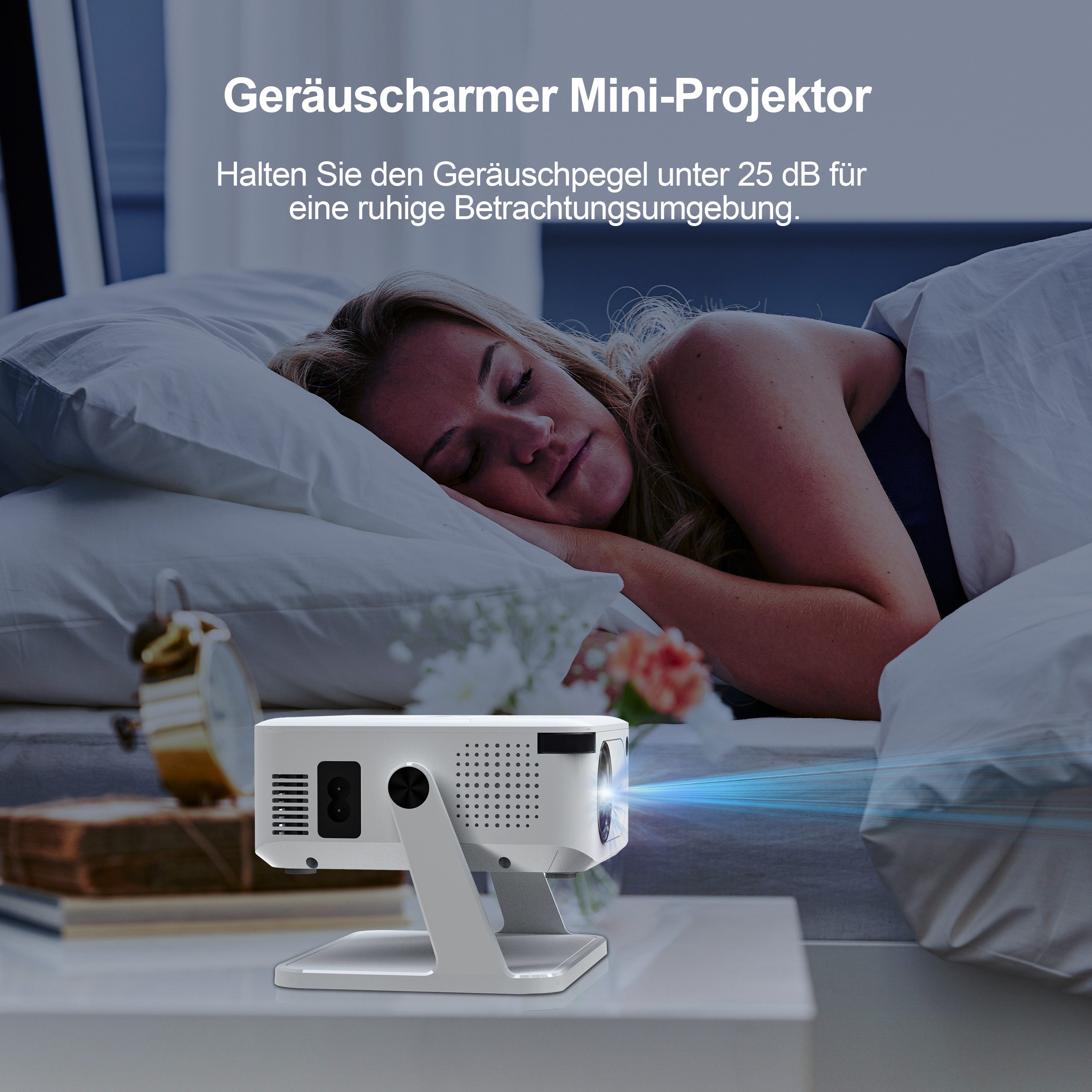 Vornix LCD-Beamer LCD-Beamer (10000:1, 1280x720P px, Full HD Beamer mit WiFi 6,Android 11.0, automatische Trapezkorrektur)
