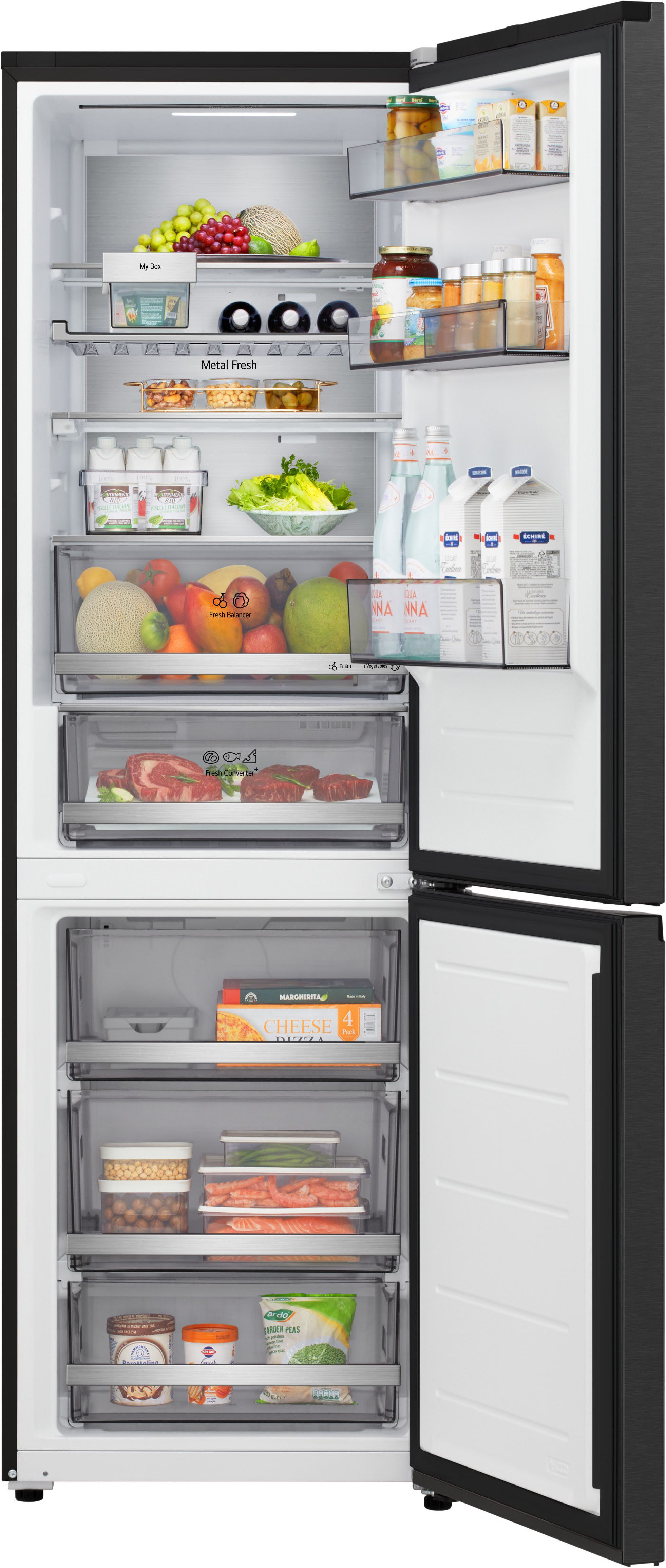 LG Kühl-/Gefrierkombination Serie 7 GBBS716AEV, 186 cm hoch, 59,7 cm breit, Vollintegrierbarer Kühlschrank dank frontaler Luftzufuhr und Abluft