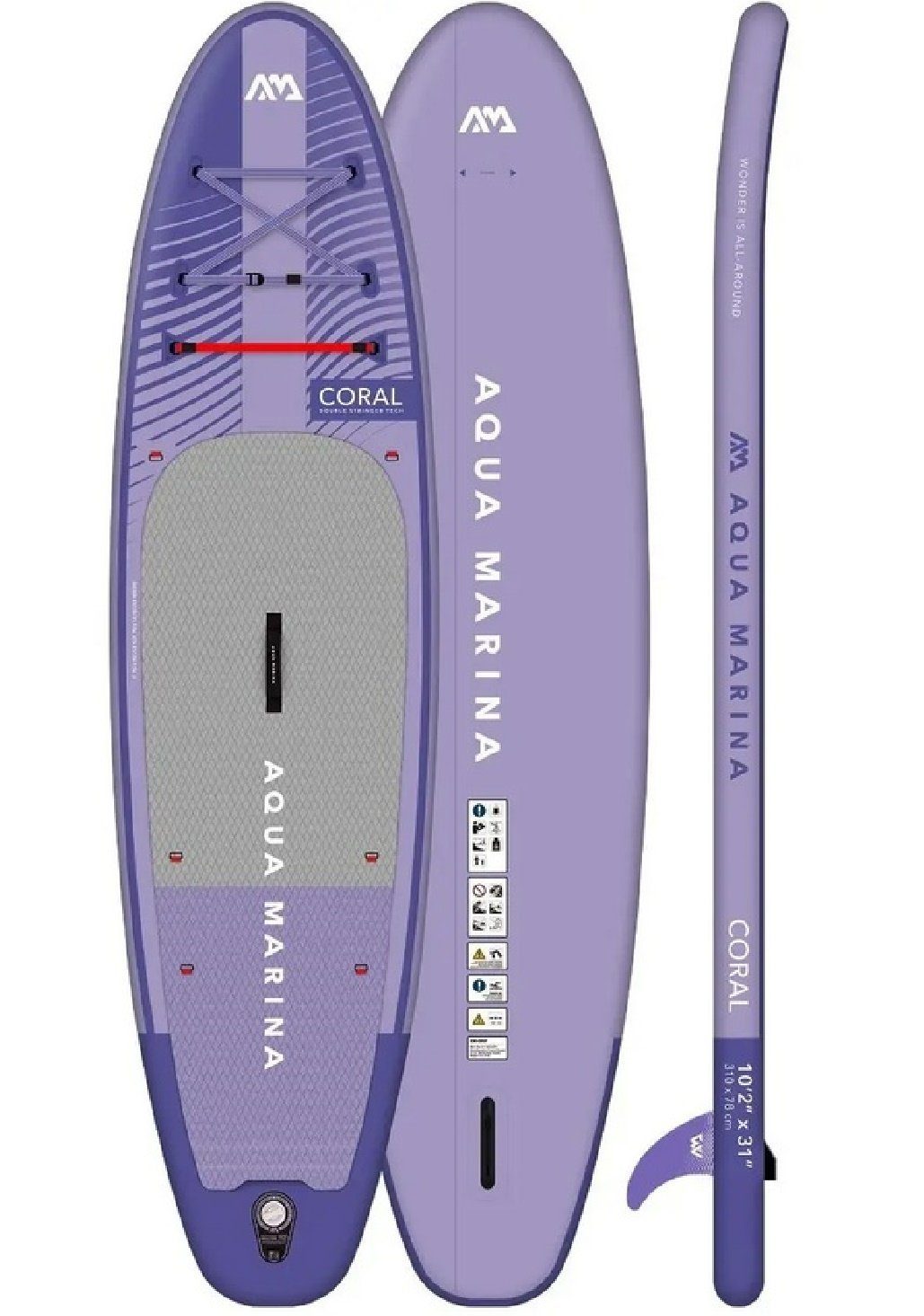 2023 SUP Marina SUP-Board, Night Advanced Damen Aqua Set Aqua Inflatable lila Fade Coral Marina