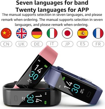 findtime Smartwatch (1,59 Zoll, Android, iOS), mit Fitness Uhr Wasserdichter IP68 Herzfrequenzmonitor Blutdruckmesser