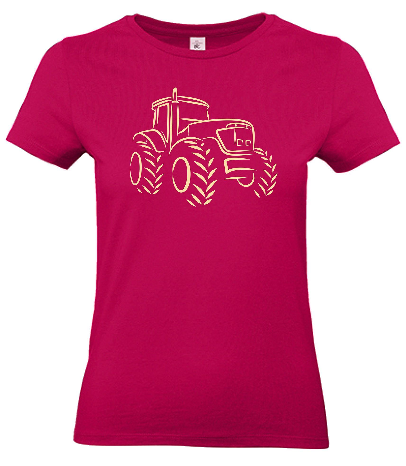 Print-Shirt Damen : "Traktor" - Geschenk für Traktorfahrerin - T-Shirt Trecker