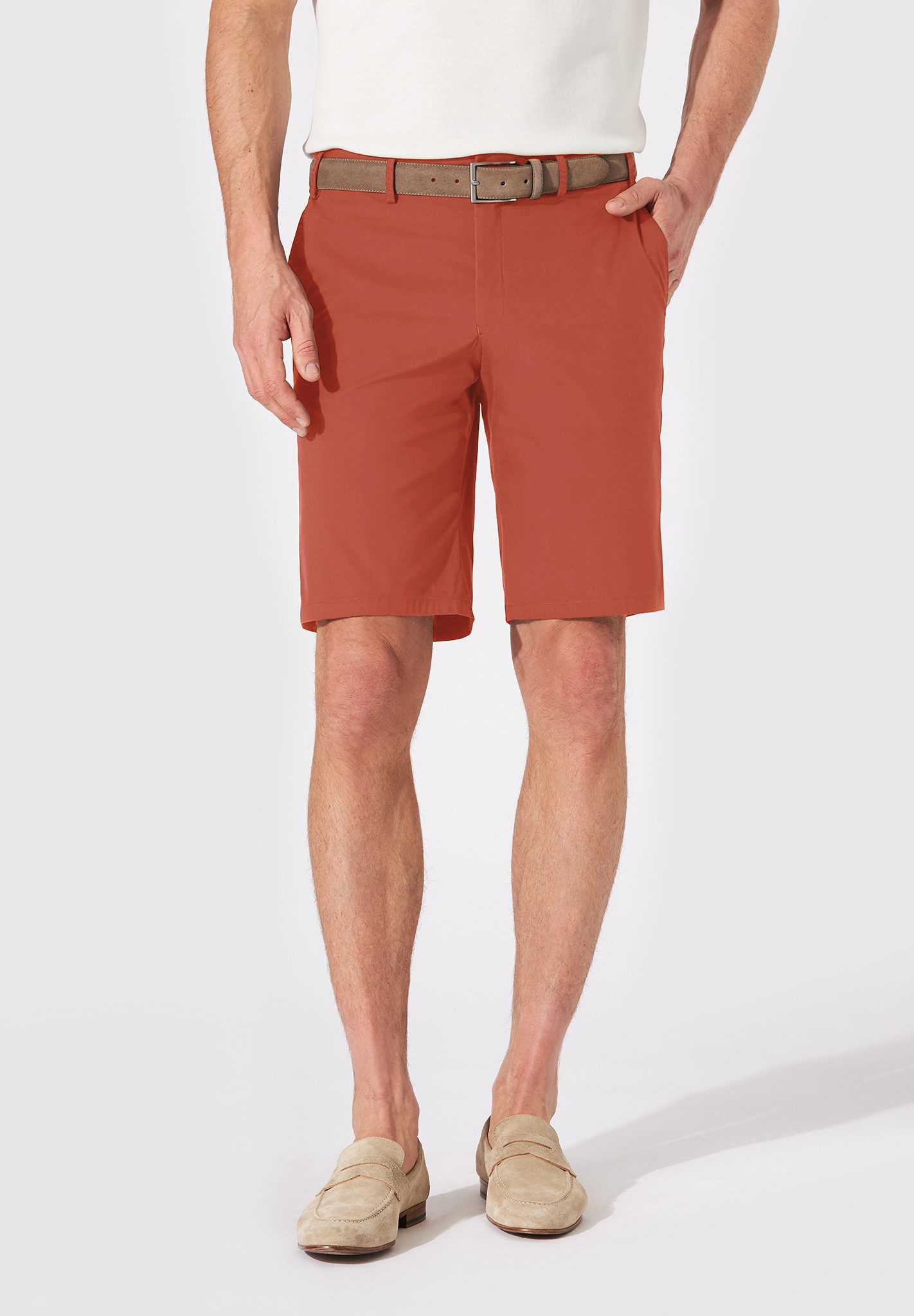 Chinoshorts Parmino Bermuda Herren Regular Fit Airweight, rot, 48