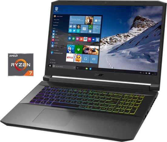 Acer Nitro 5 AN517-41-R0L3 Notebook (43,94 cm/17,3 Zoll, AMD Ryzen 7 5800H, GeForce RTX 3080, 1000 GB SSD, Kostenloses Upgrade auf Windows 11, sobald verfügbar)