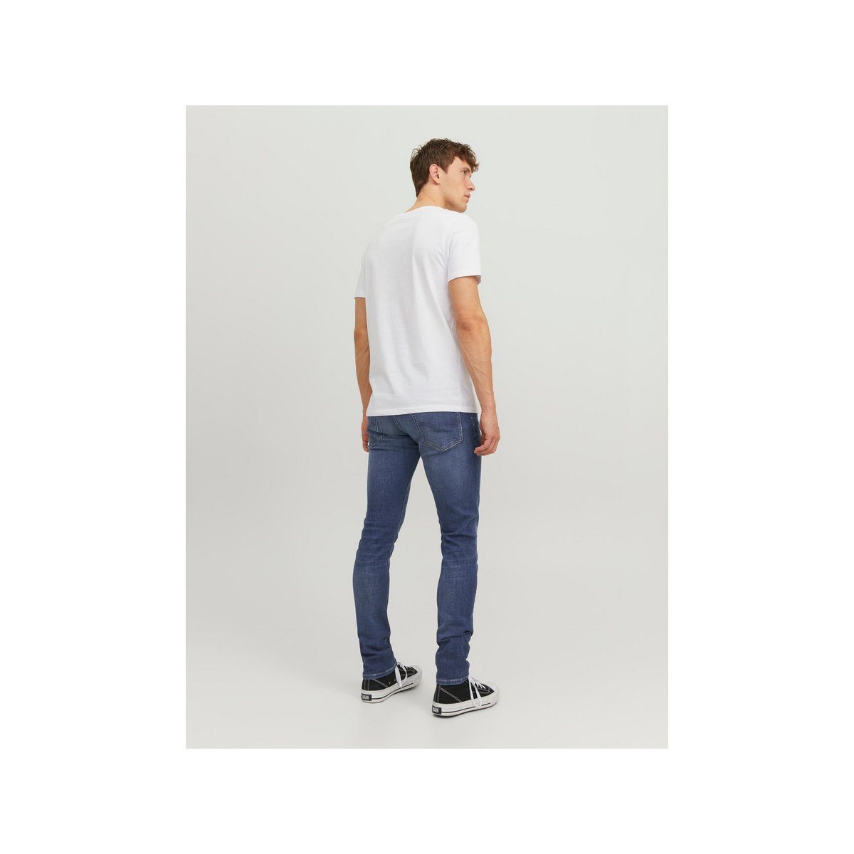 Jack & Jones (1-tlg) passform blau Straight-Jeans textil