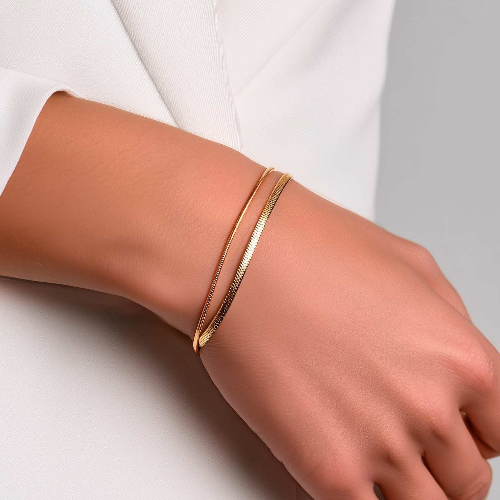 salazar.plus Gliederarmband Luxus Damen Schlangenarmband Vergoldetes Edelstahl Snake Chain