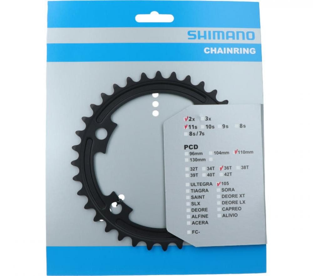 Kettenschaltung SHIMANO Kettenblatt 105 FC-R7000 36 Zähne Schwarz - präzise Schaltperf