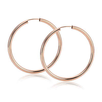 Materia Paar Creolen Rosegold Damen Creolen Ø38mm SO-362, Sterlingsilber, rosevergoldet