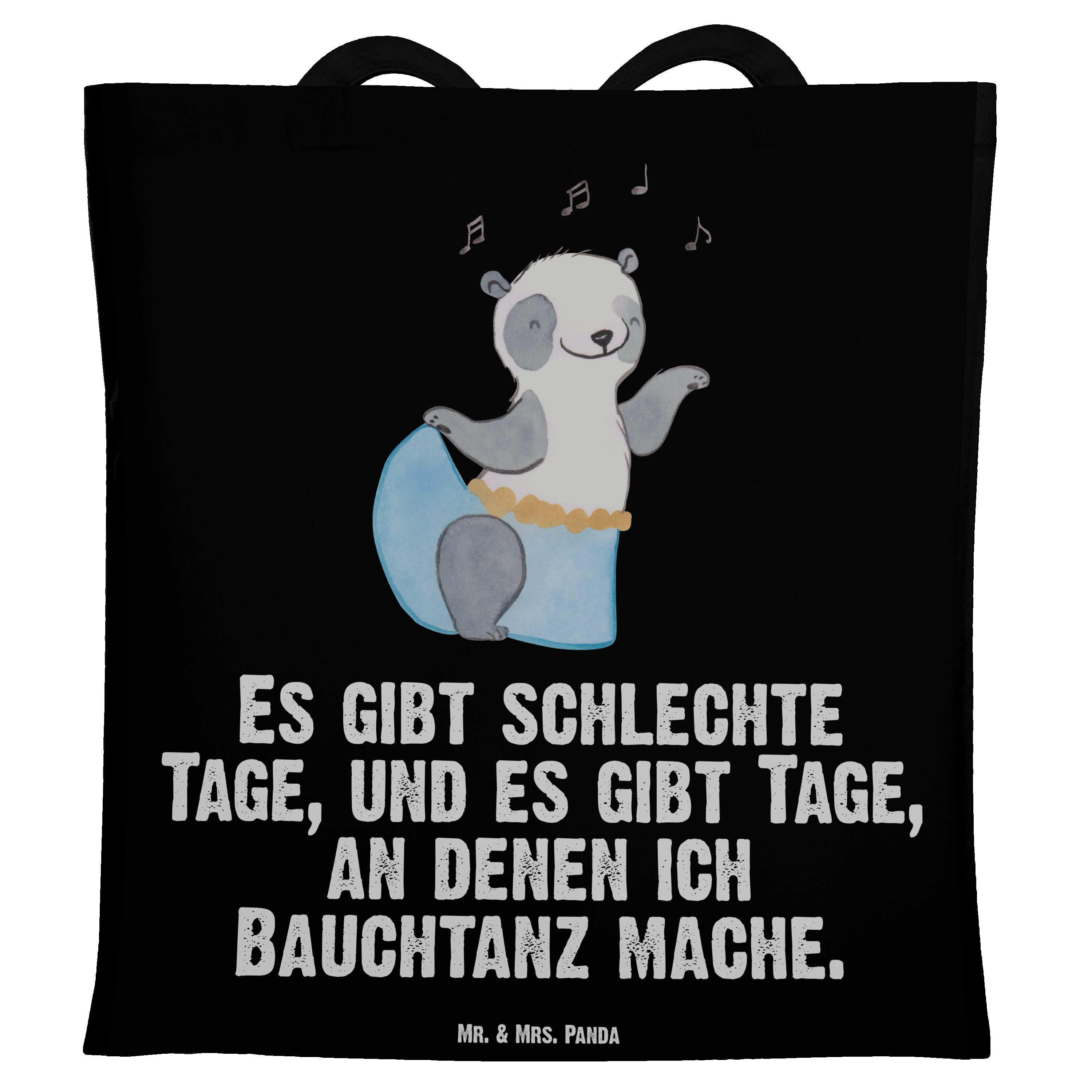 & Schwarz (1-tlg) Stoffbeu Panda Tage Panda - Beutel, Tragetasche Geschenk, Mr. - Mrs. Schenken, Bauchtanz