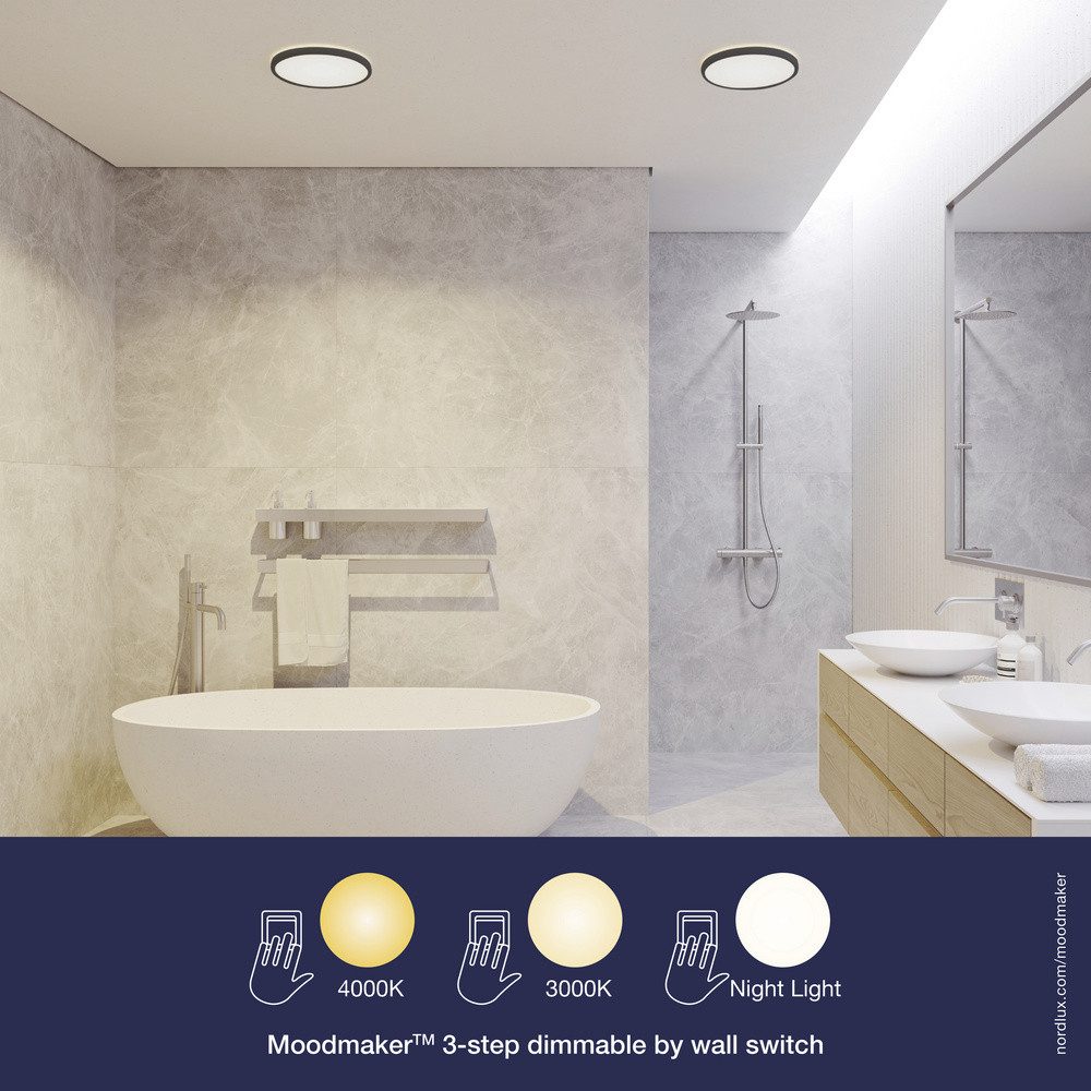 Nordlux Deckenleuchte Nordlux 2015116103 Oja 42 LED-Deckenleuchte LED LED 19 W Schwarz