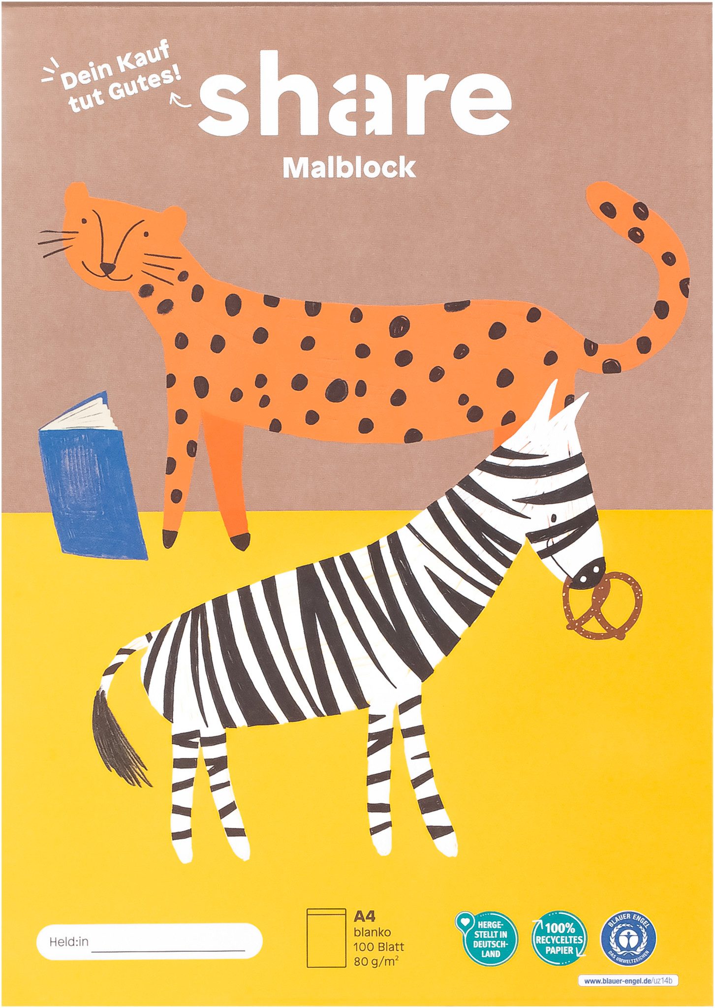 share Zeichenpapier Malblock A4, 100 Blatt