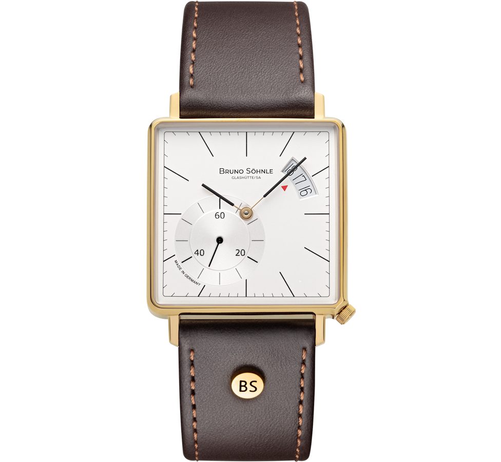 BRUNO SÖHNLE Quarzuhr Herrenuhr Glashütte Bruno Söhnle Rondo III Edelstahl goldplattiert