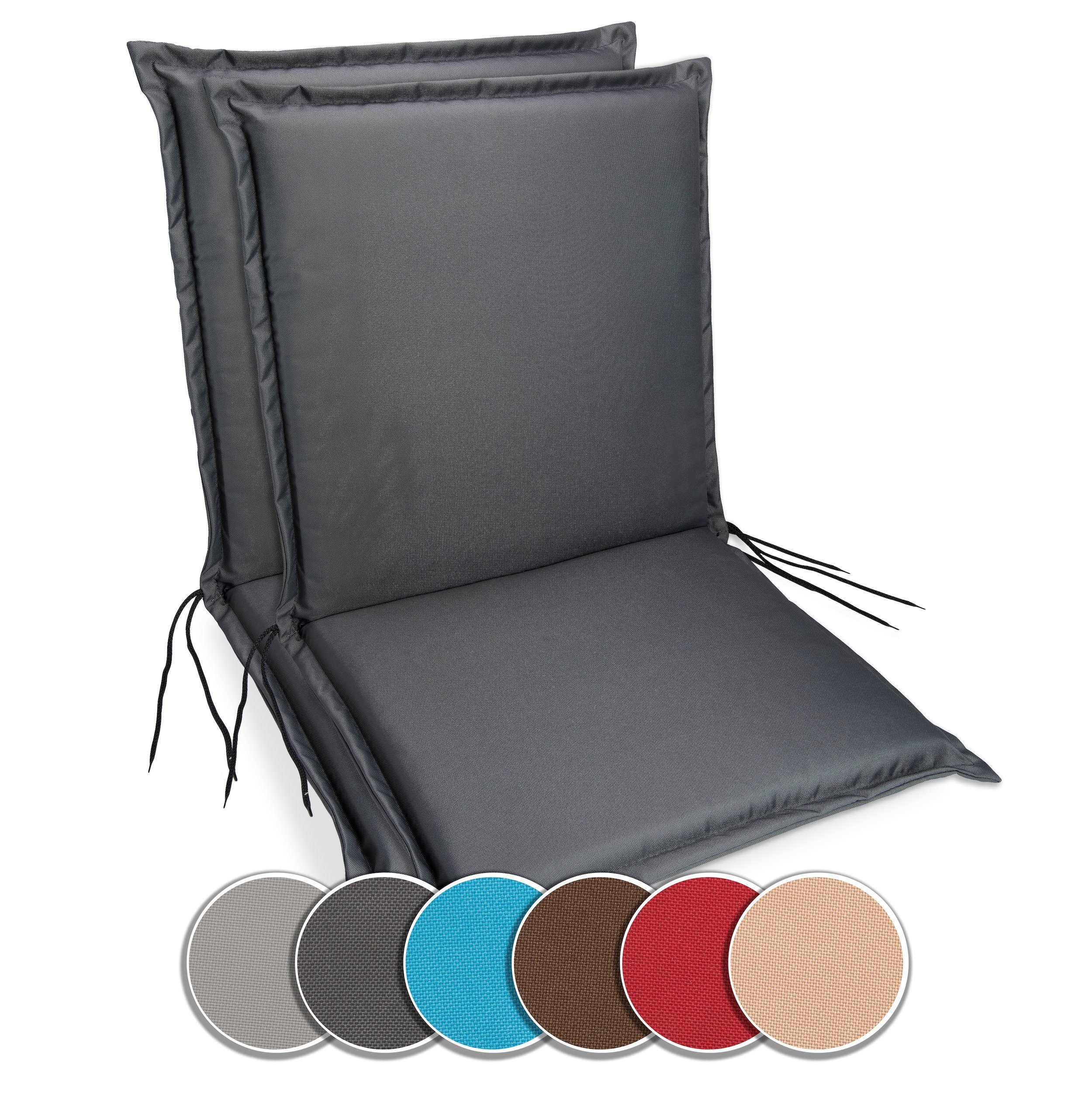sunnypillow Liegenauflage Niedriglehner Auflage Gartenstuhlauflage, 100 x 50, extra dick 9cm