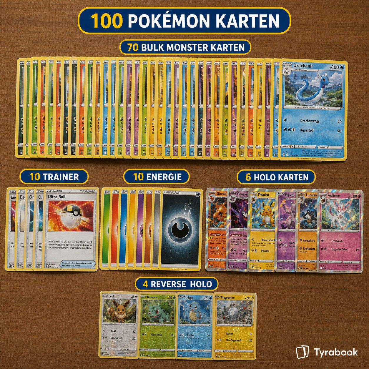 The Pokémon Company Sammelkarte Pokémon Karten Set Deutsch – 50-500 Karten inkl. Holo Mix