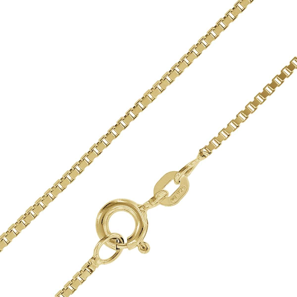 trendor Kette ohne Anhänger 39450, Feine Veneziakette Silber 925 Goldplattiert 0,9 mm