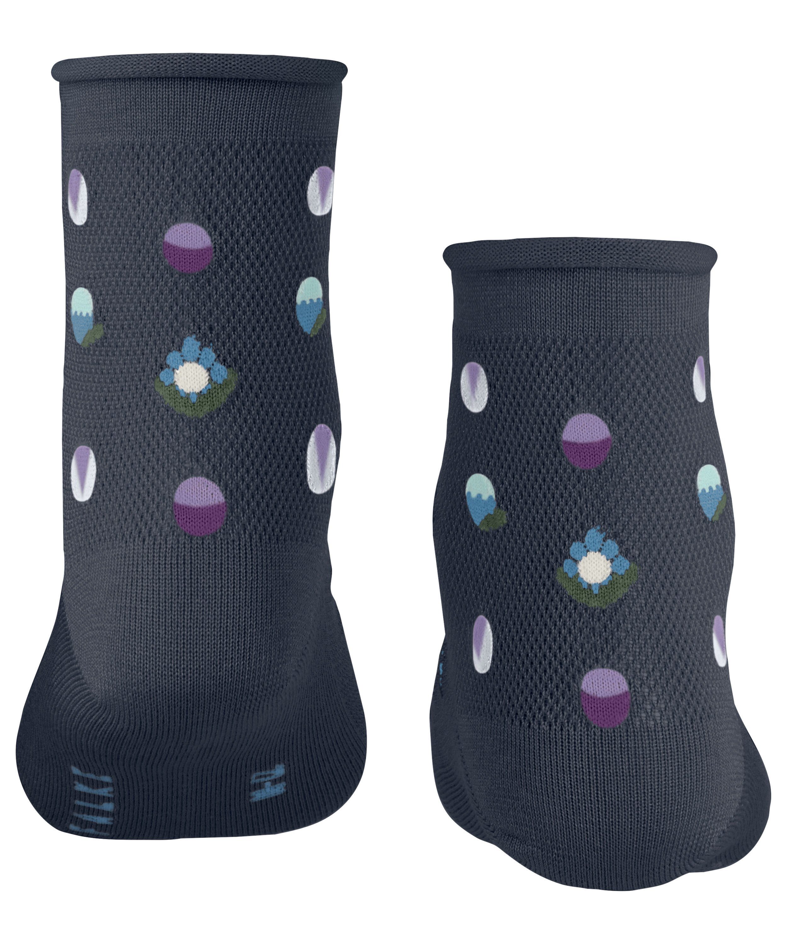 FALKE Socken Dotted Flower (1-Paar) space (6116) blue